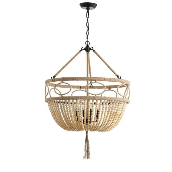 Shown in Brown Wooden and Dark Grey finish and Beads and Rope shade