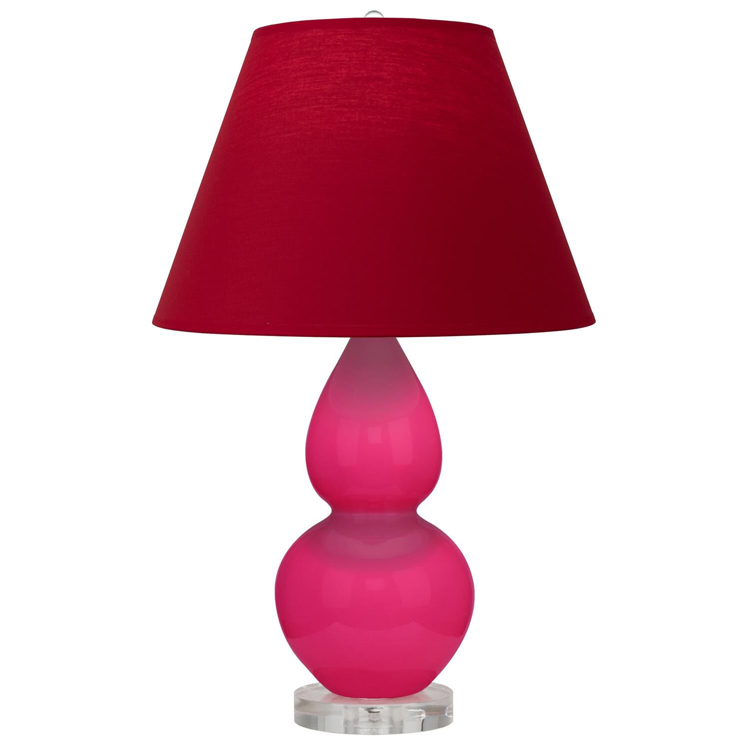Shown in Razzle Rose finish and Rose Red with Ink Black Lining shade and Lucite accent