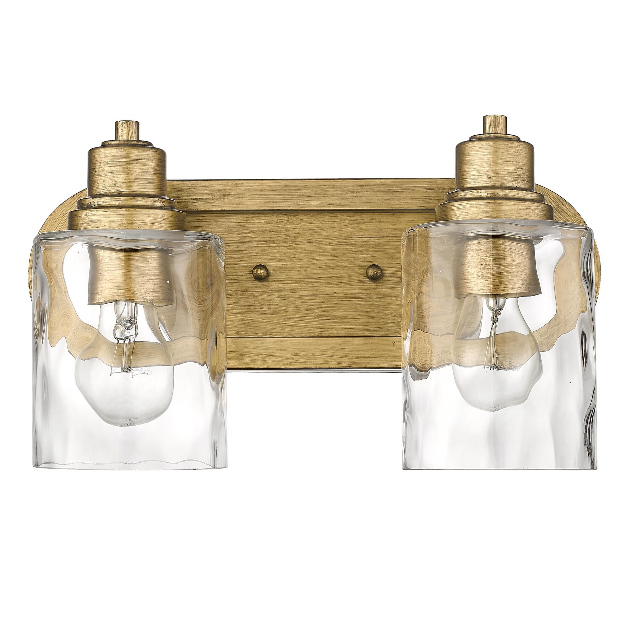 Shown in Antique Gold finish and Handblown Clear Optic glass