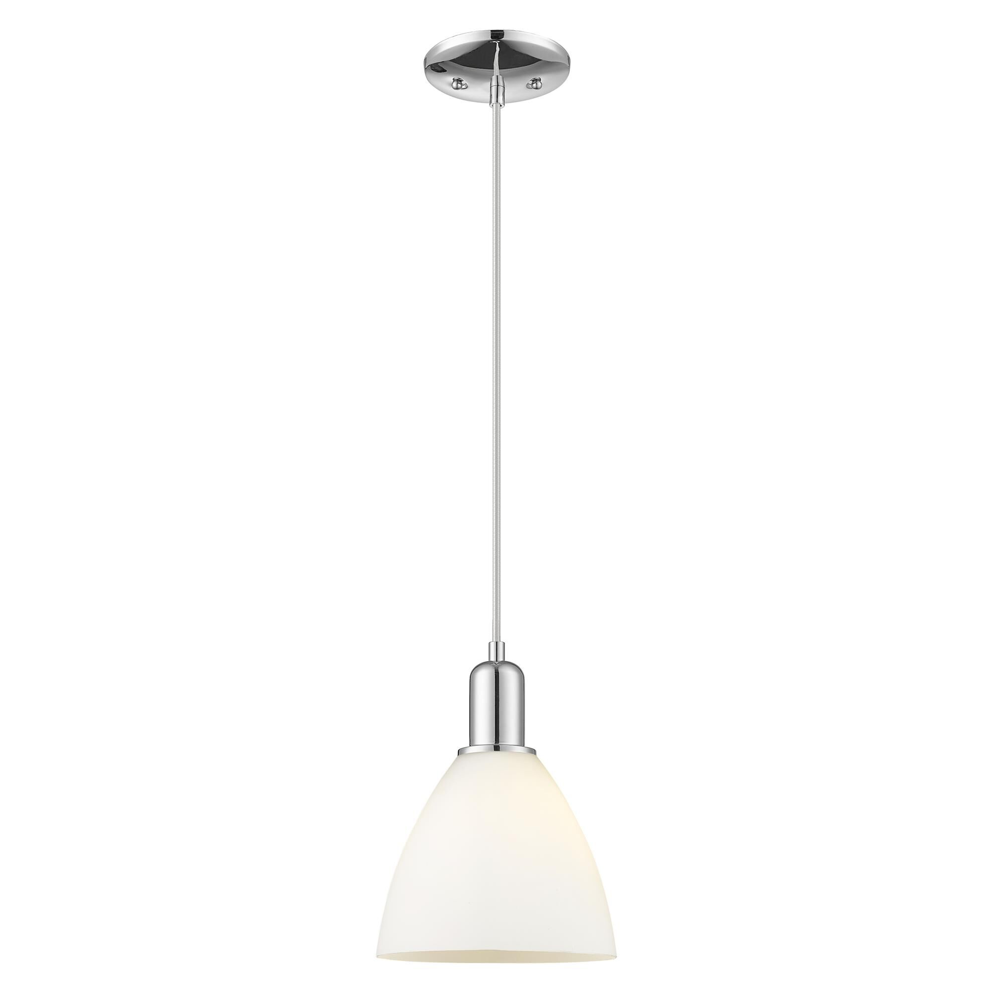 Shown in Polished Chrome finish and Matte White glass