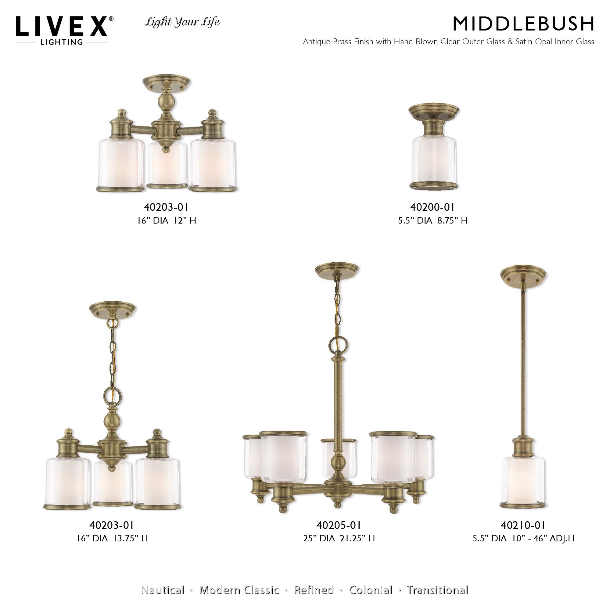 Middlebush 25 Inch 5 Light Chandelier by Livex Lighting