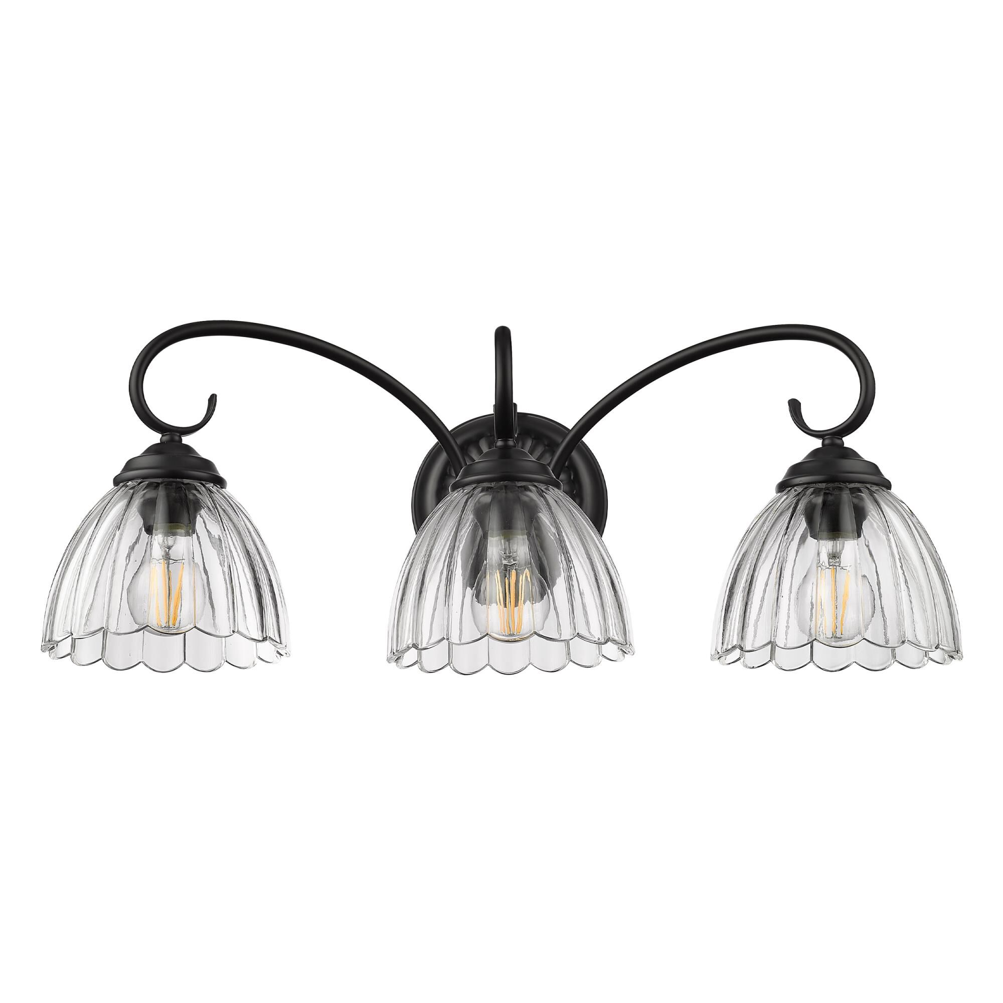 Shown in Matte Black finish and Clear glass