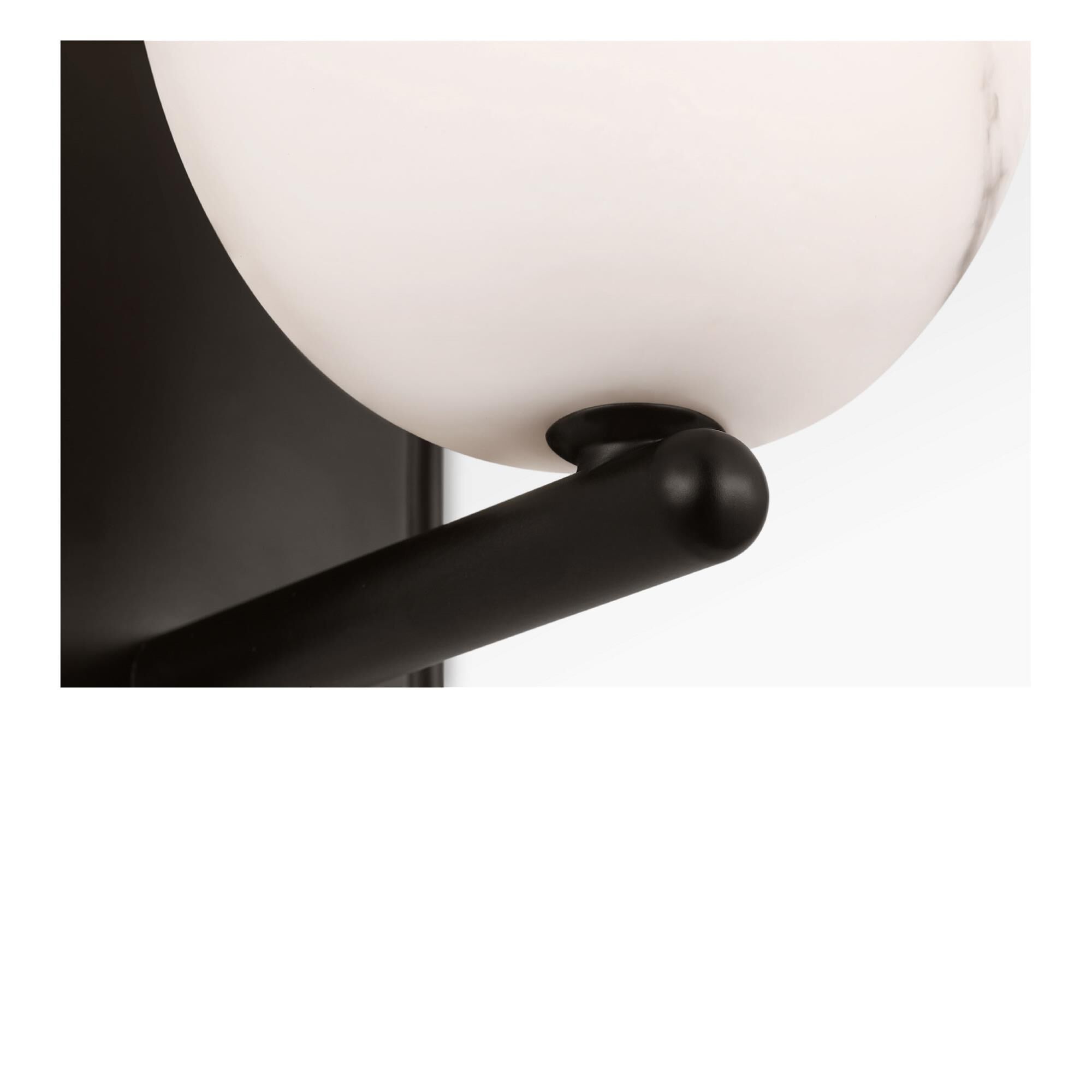 Shown in Aged Iron finish and Faux Alabaster Resin shade