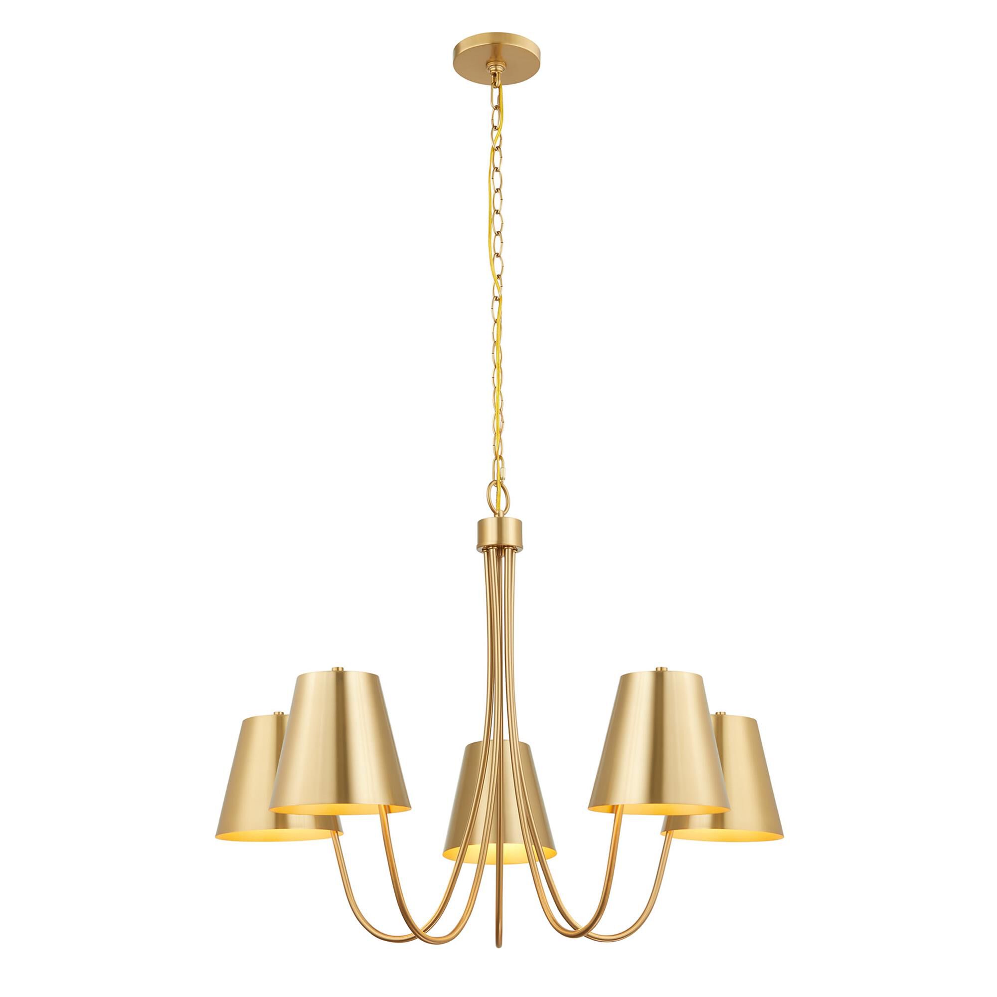 Shown in Natural Brass finish and Metal shade