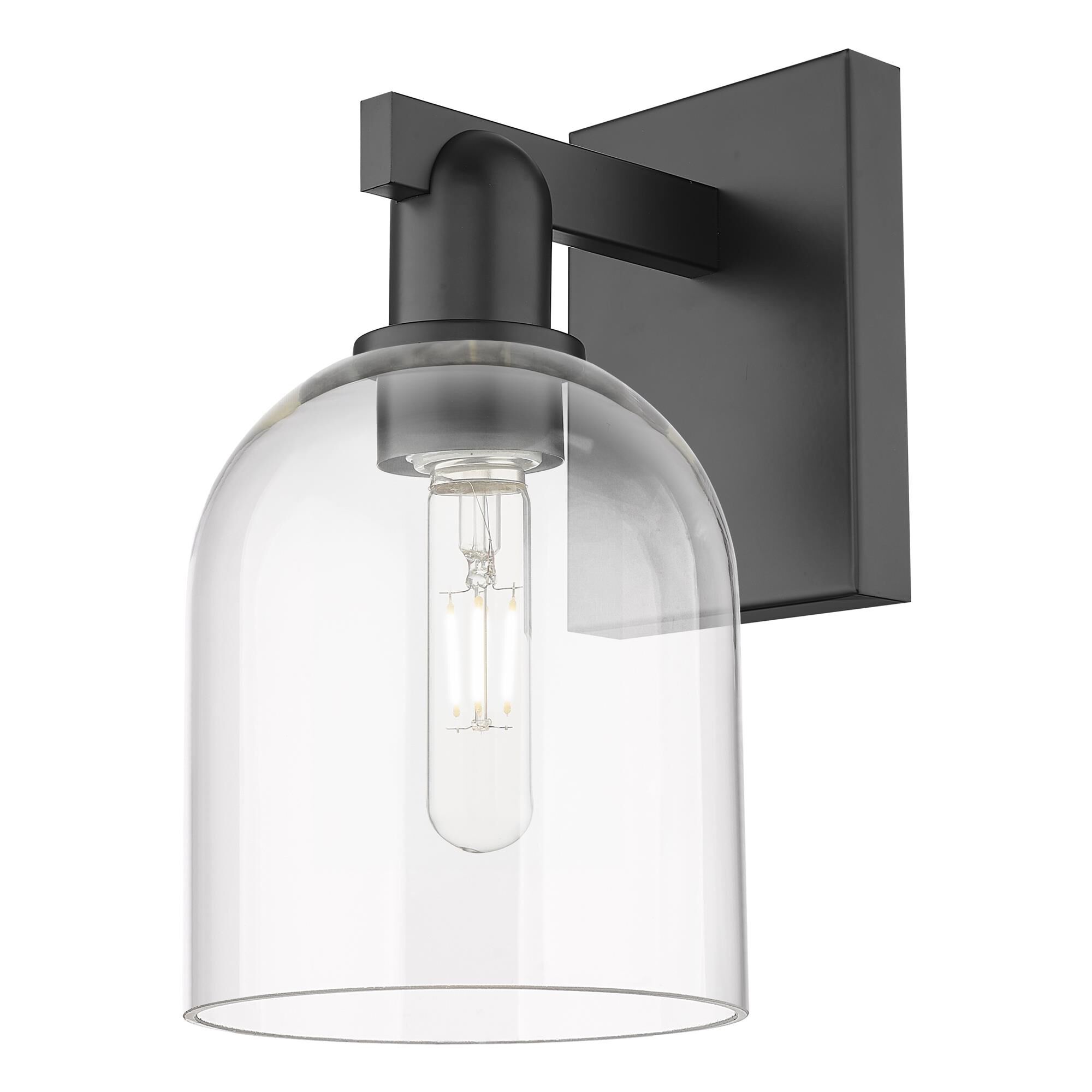 Shown in Matte Black finish and Clear glass