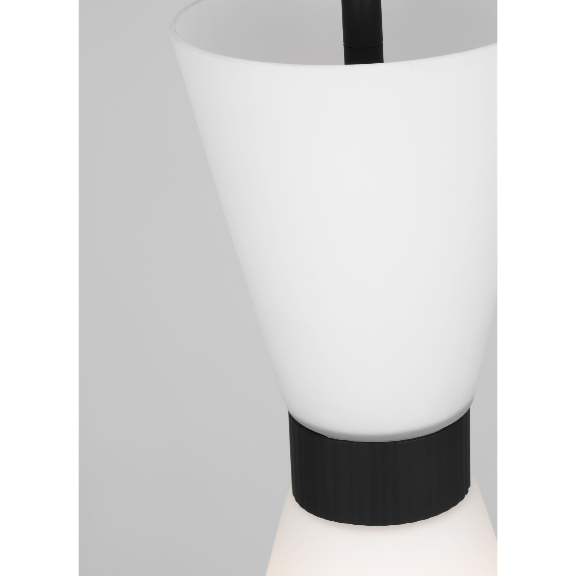 Shown in Midnight Black finish and Etched White glass