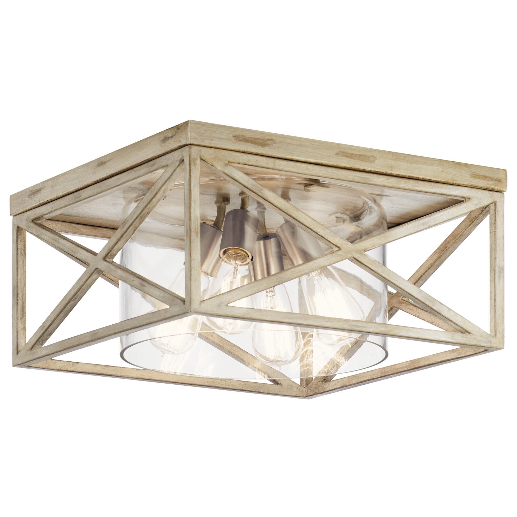 Shown in Distressed Antique White finish and Clear glass