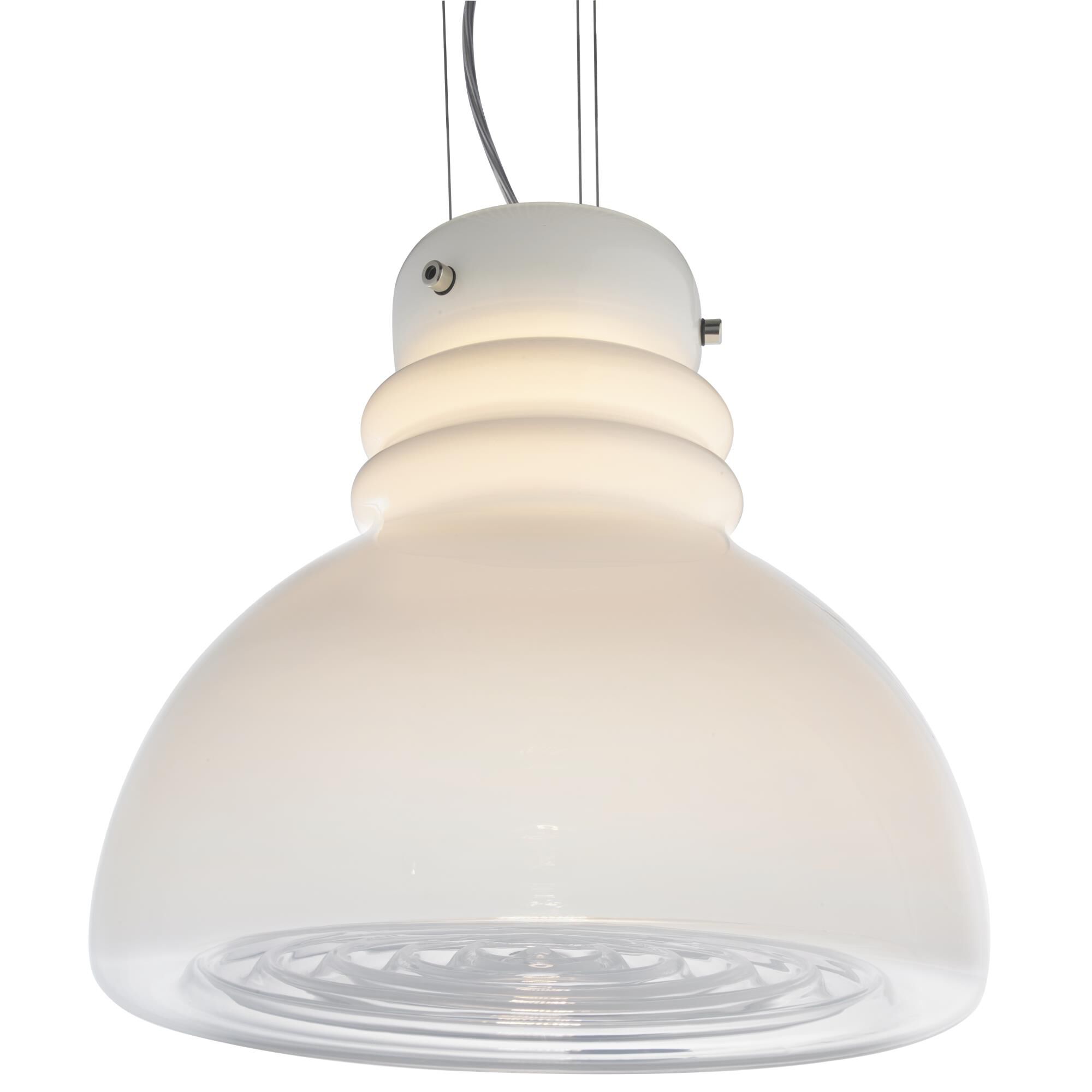 Shown in Chrome finish and White glass