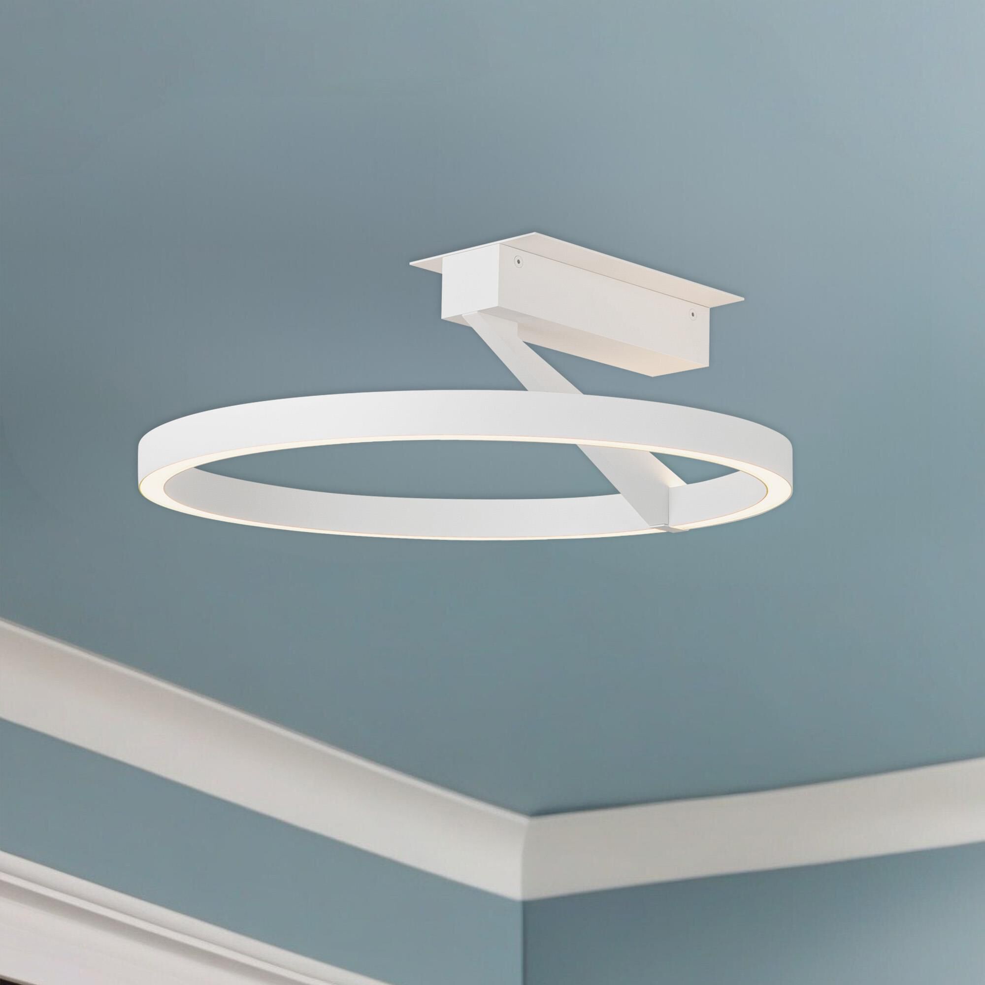 Shown in White finish and Frosted Acrylic Lens glass