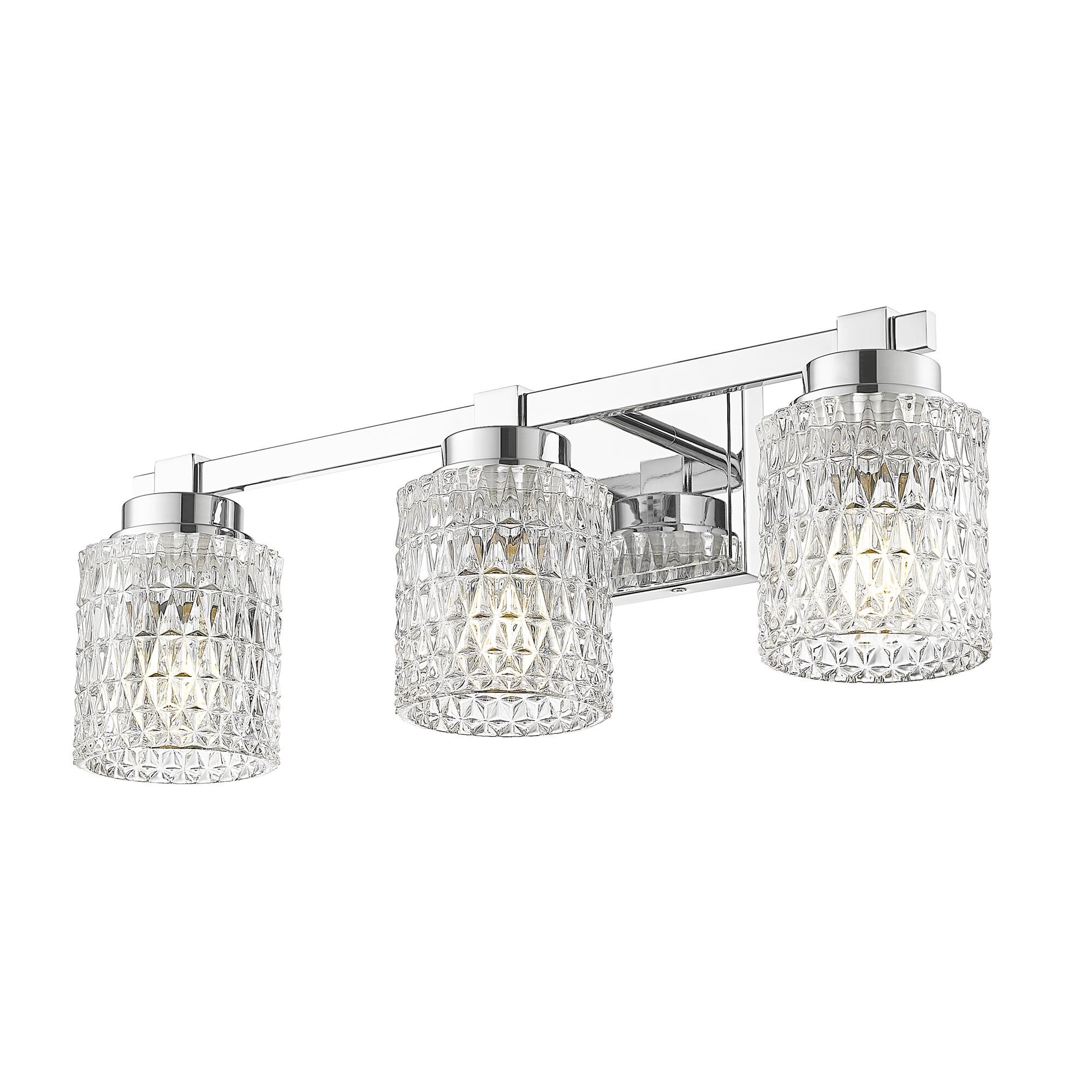 Shown in Chrome finish and Clear Diamond glass