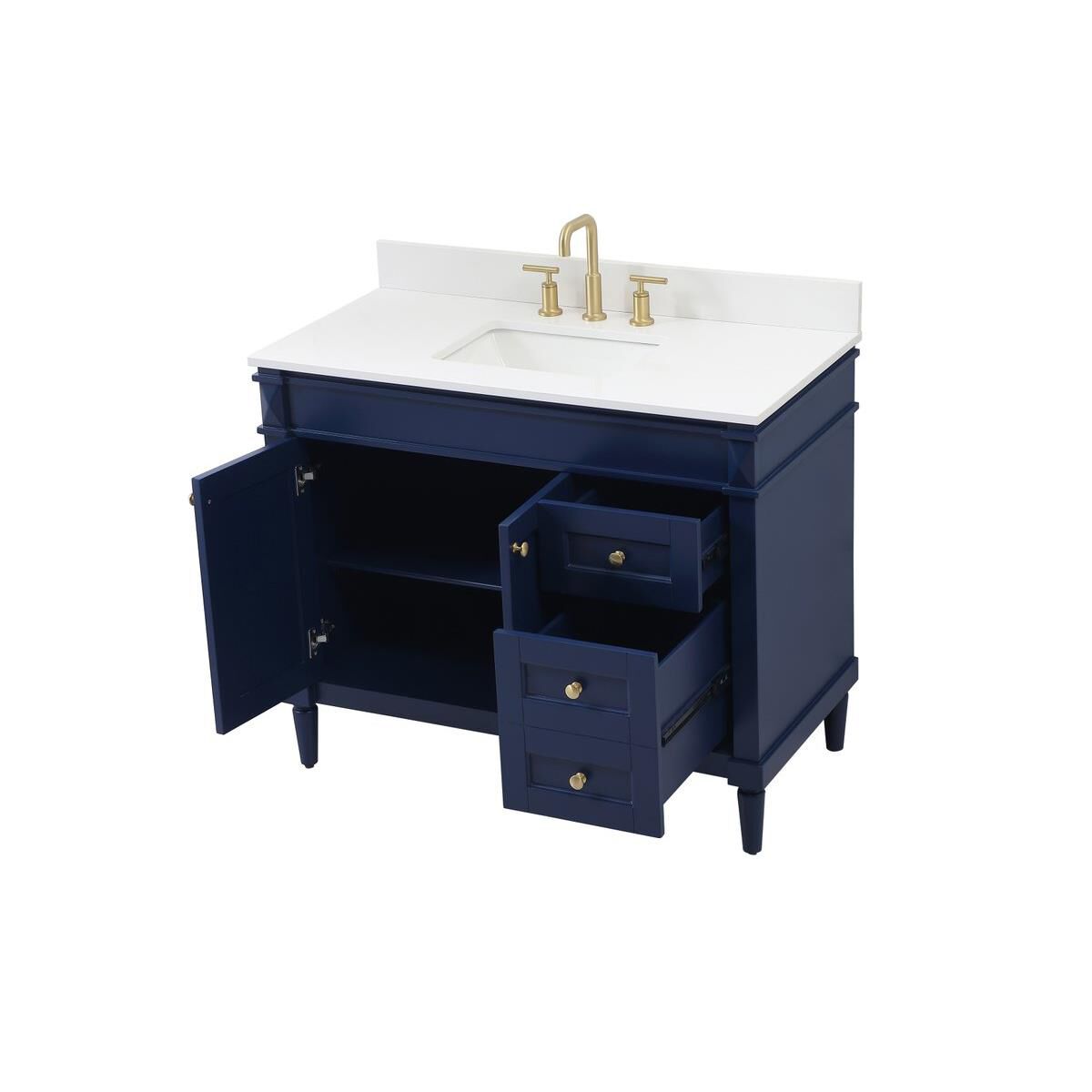 Shown in Blue finish and Backsplash accent