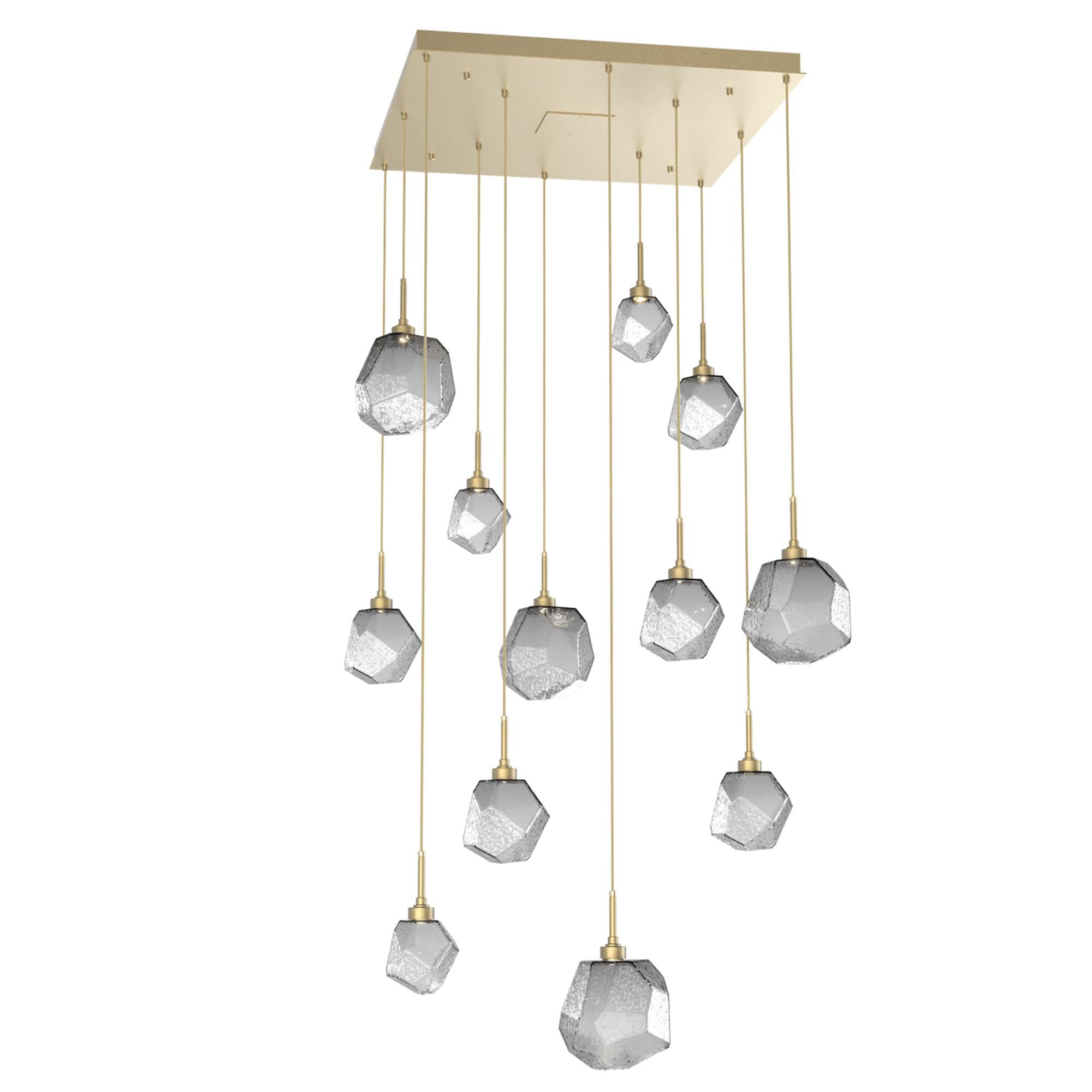 Shown in Gilded Brass finish and Smoke glass