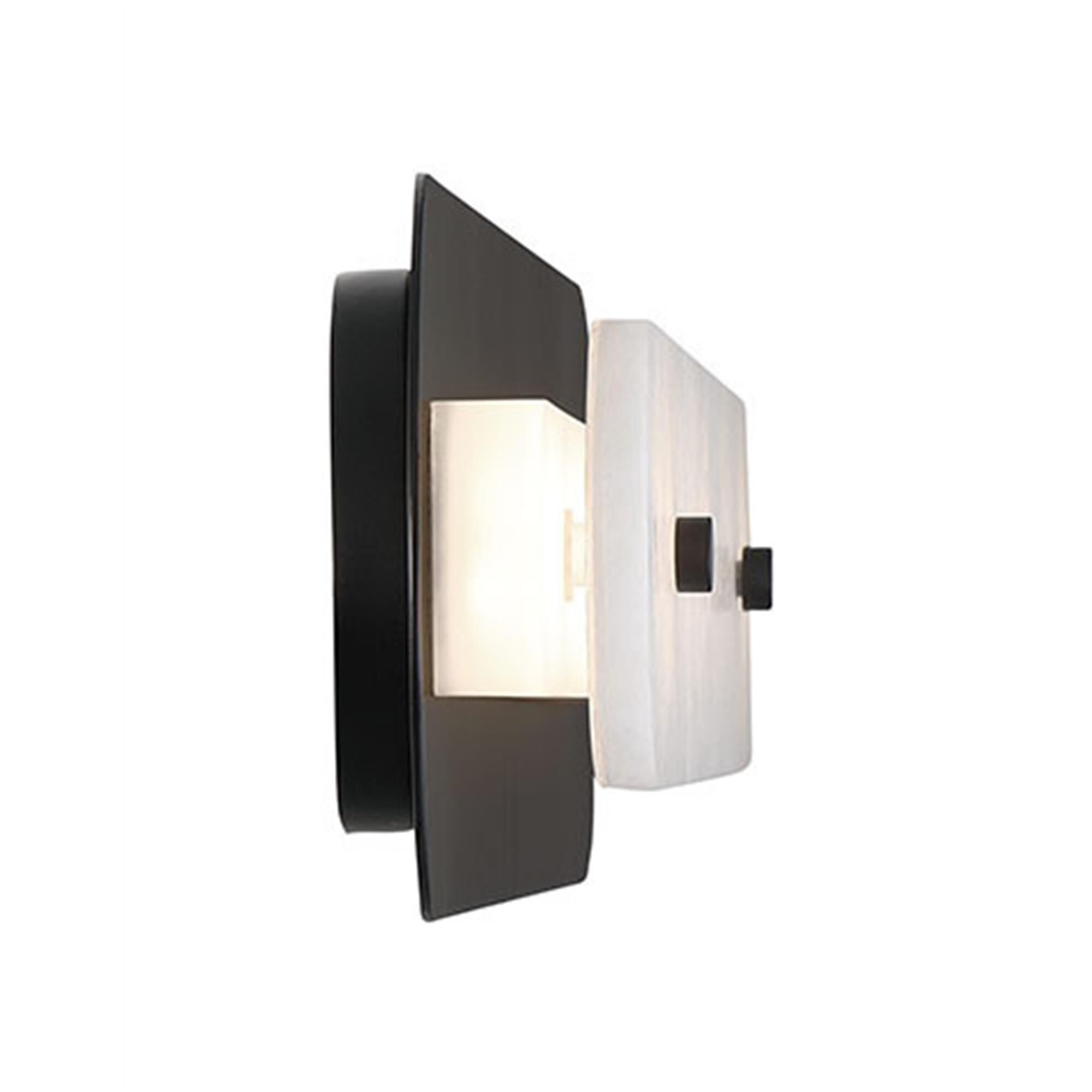 Shown in Black finish and Alabaster glass