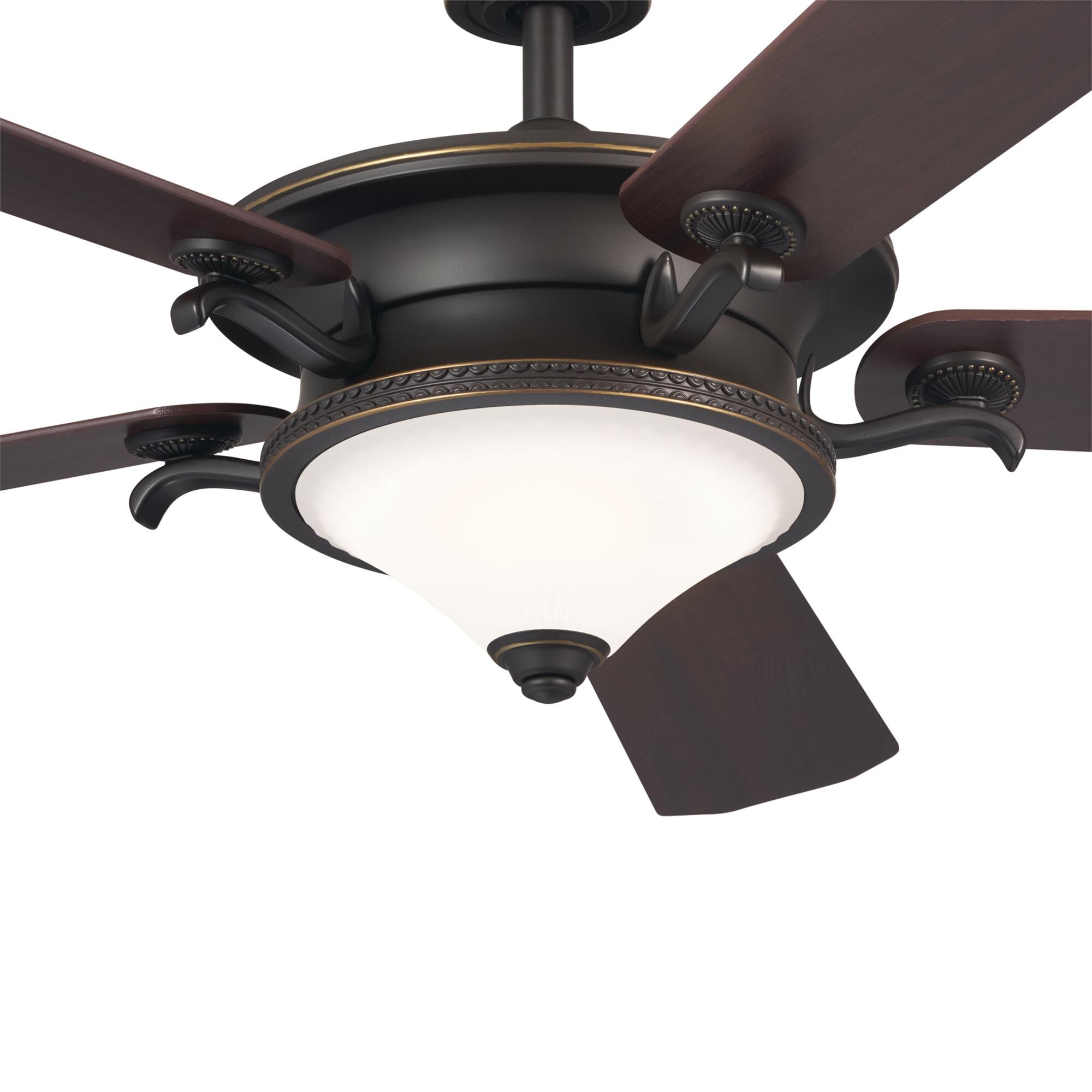 Shown in Olde Bronze with Gold Highlights finish and Frosted glass