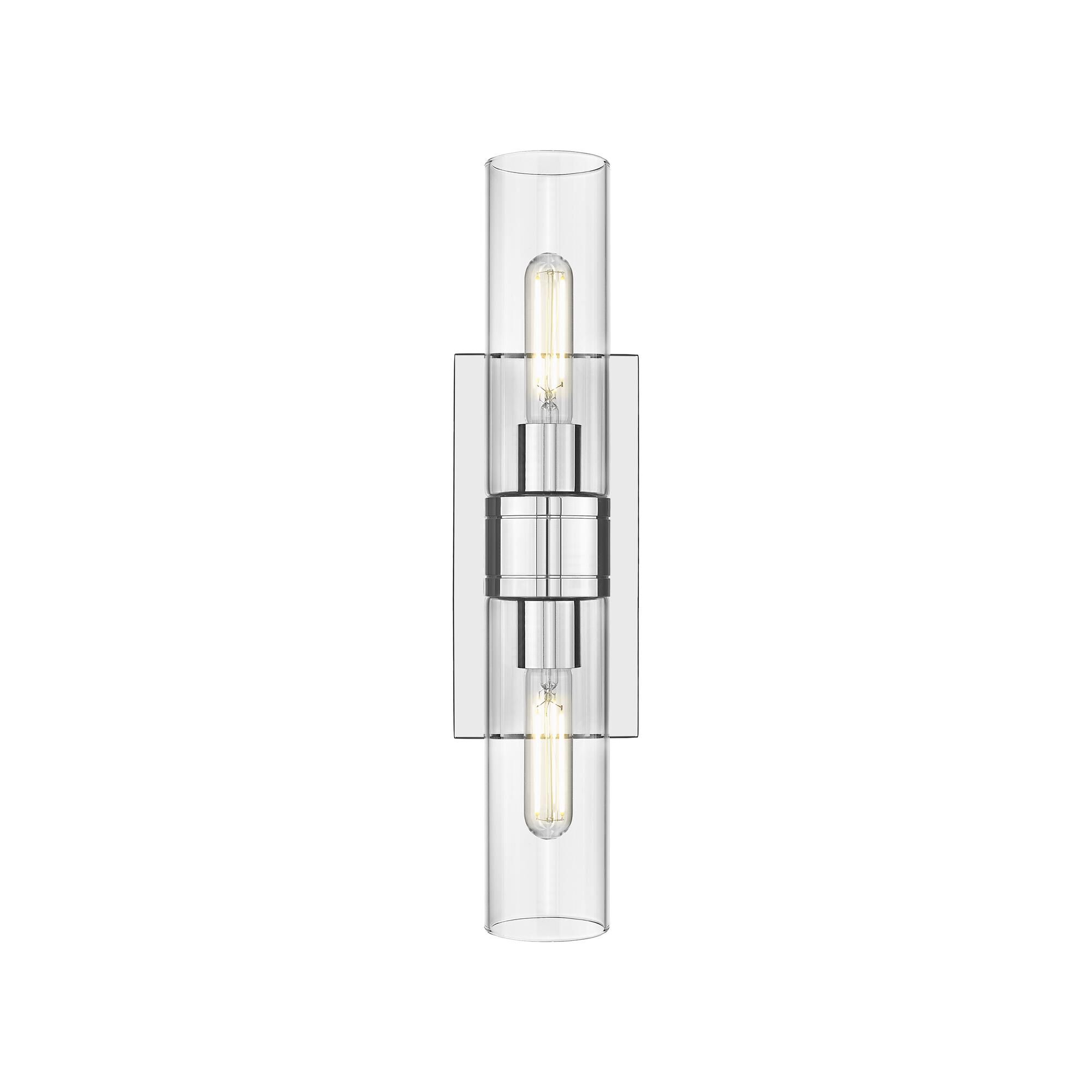 Shown in Polished Chrome finish and Clear glass