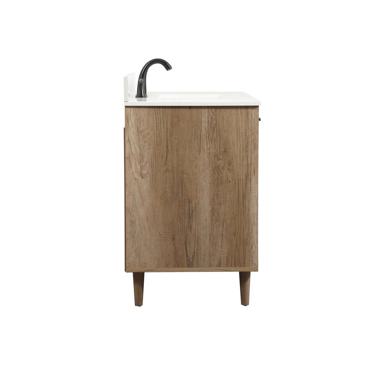 Shown in Natural Oak finish and With Backsplash accent