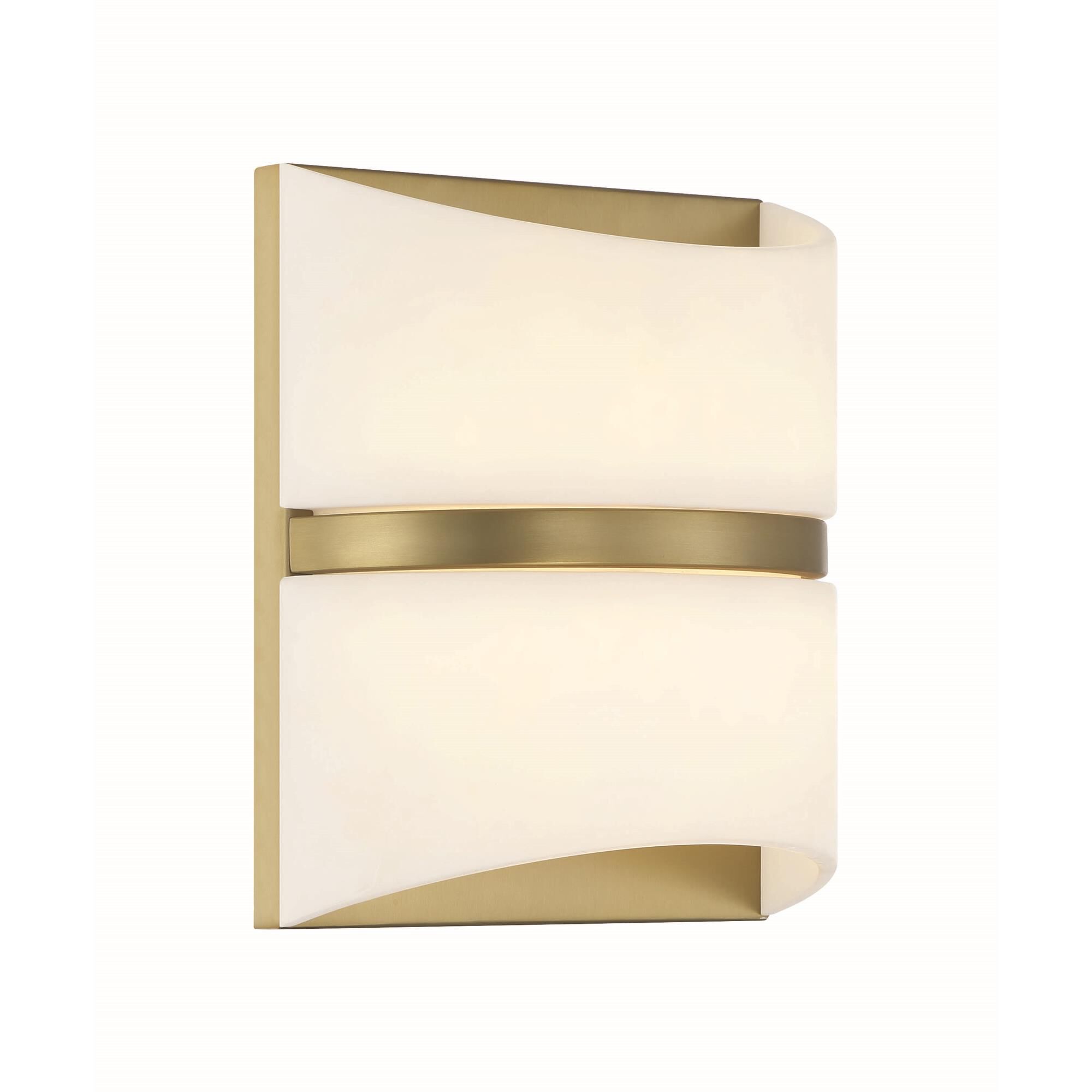 Shown in Soft Brass finish and Faux Alabaster White glass