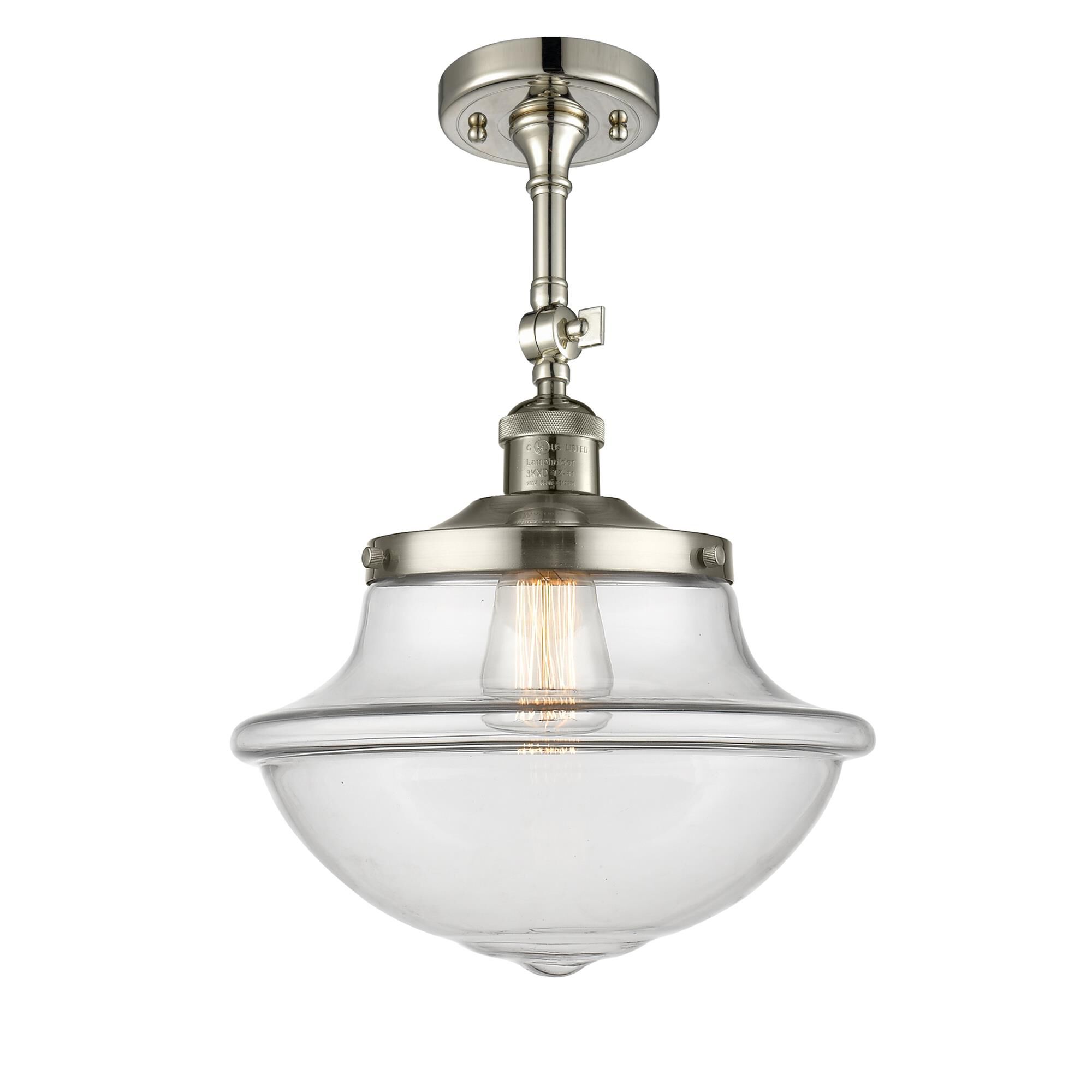Shown in Polished Nickel finish and Clear glass
