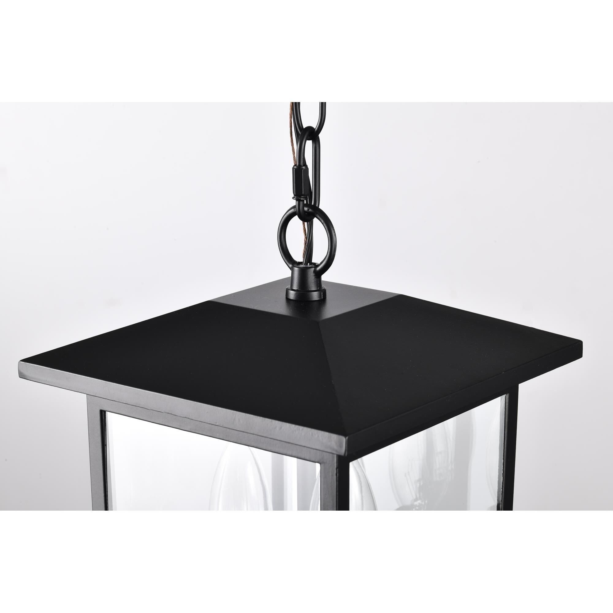 Shown in Matte Black finish and Clear glass and Clear shade