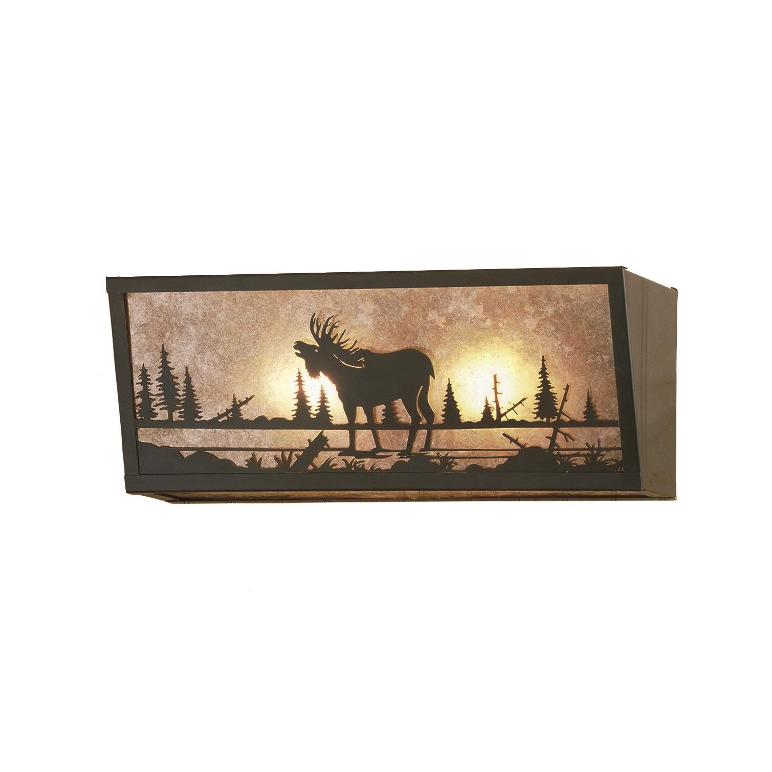 Shown in Craftsman Brown finish and Silver Mica glass