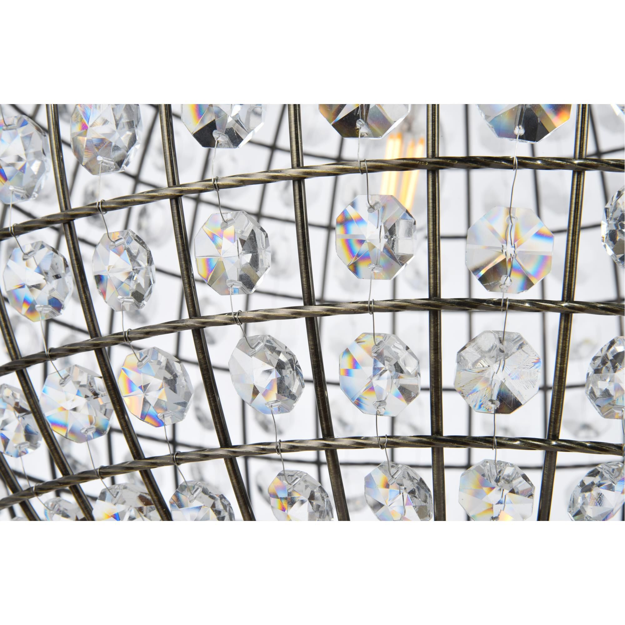 Shown in Antique Bronze finish and Clear Royal Cut crystal