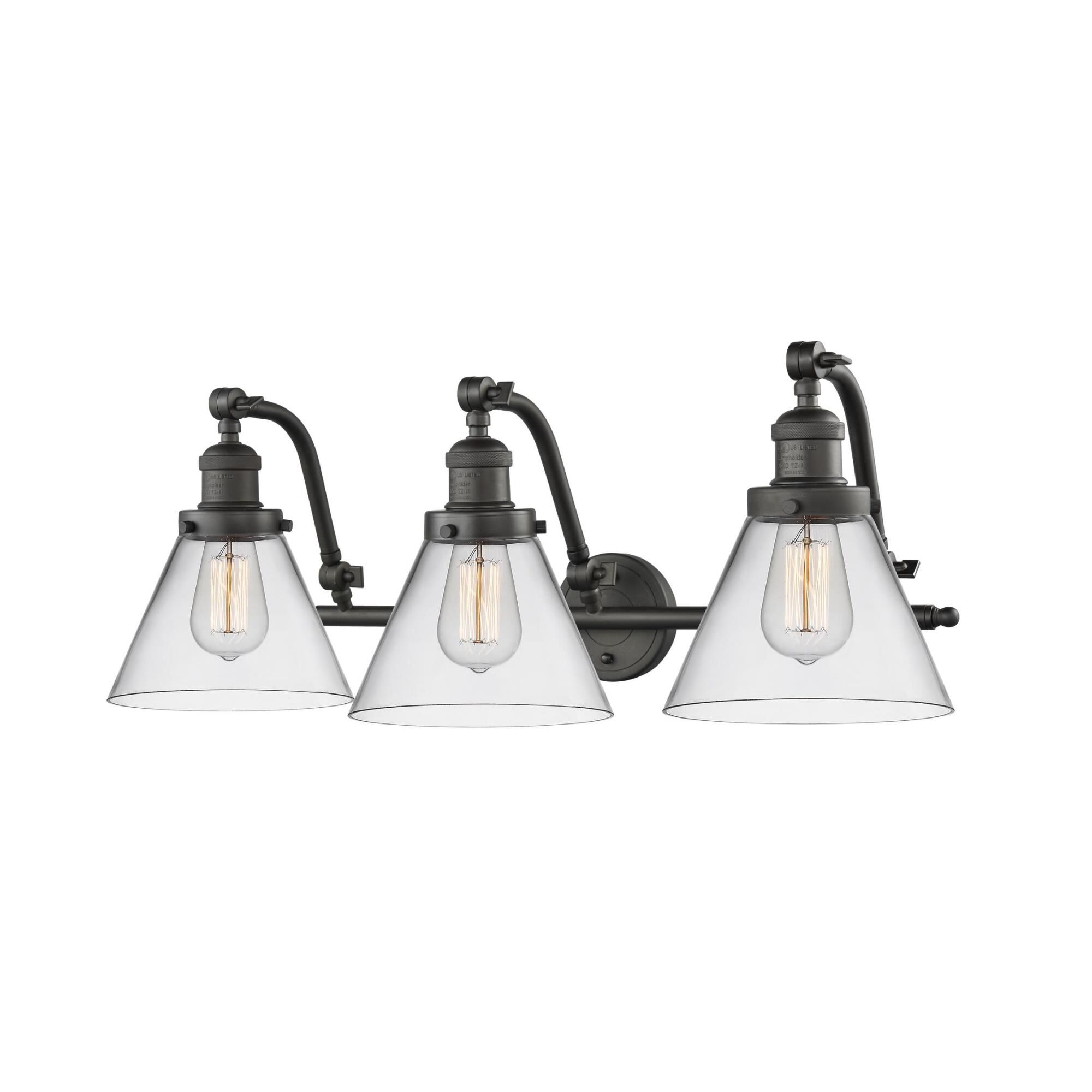 Bruno Marashlian Large Cone 28 Inch 3 Light Bath Vanity Light by Innovations Lighting