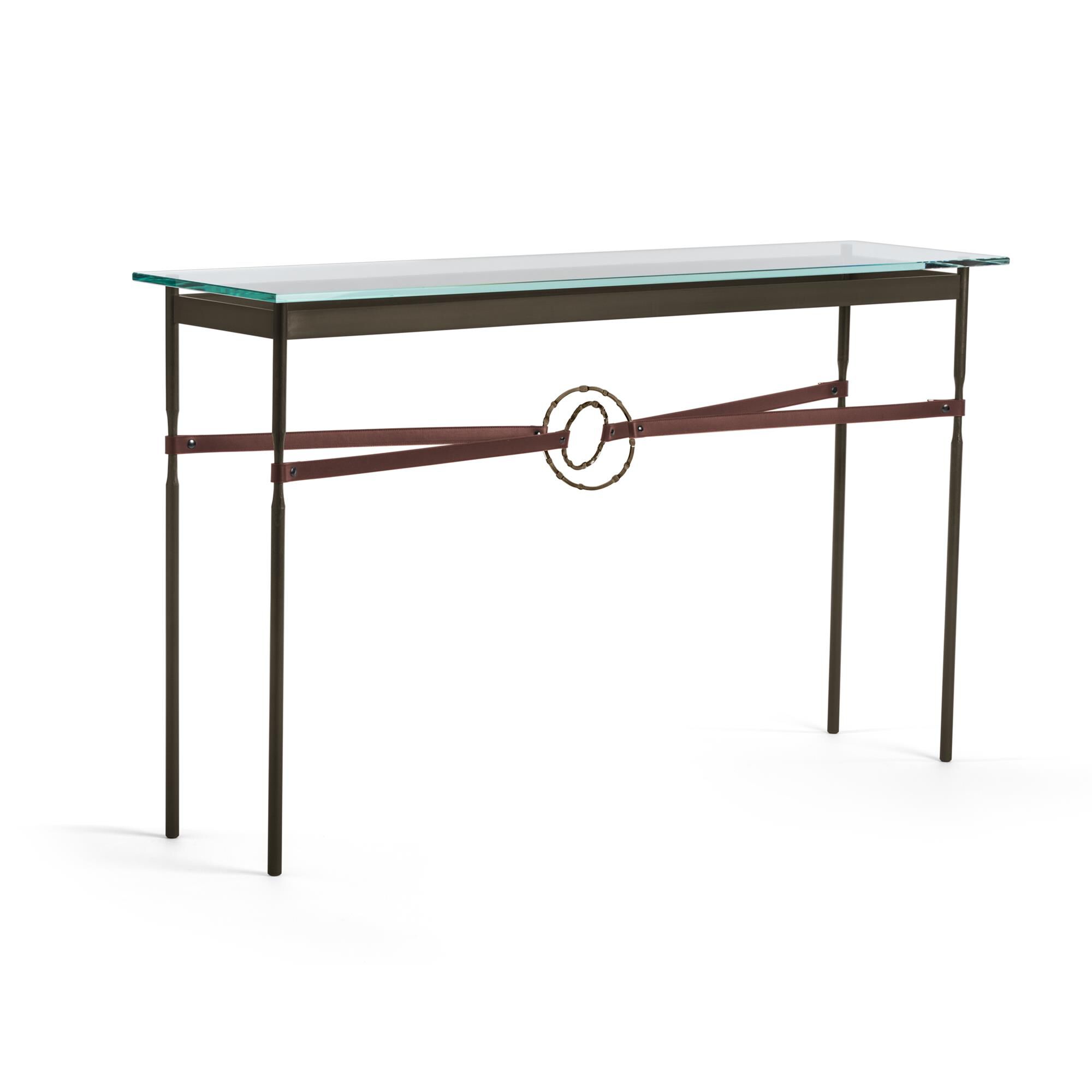 Shown in Oil Rubbed Bronze finish and Bronze with Leather British Brown  accent