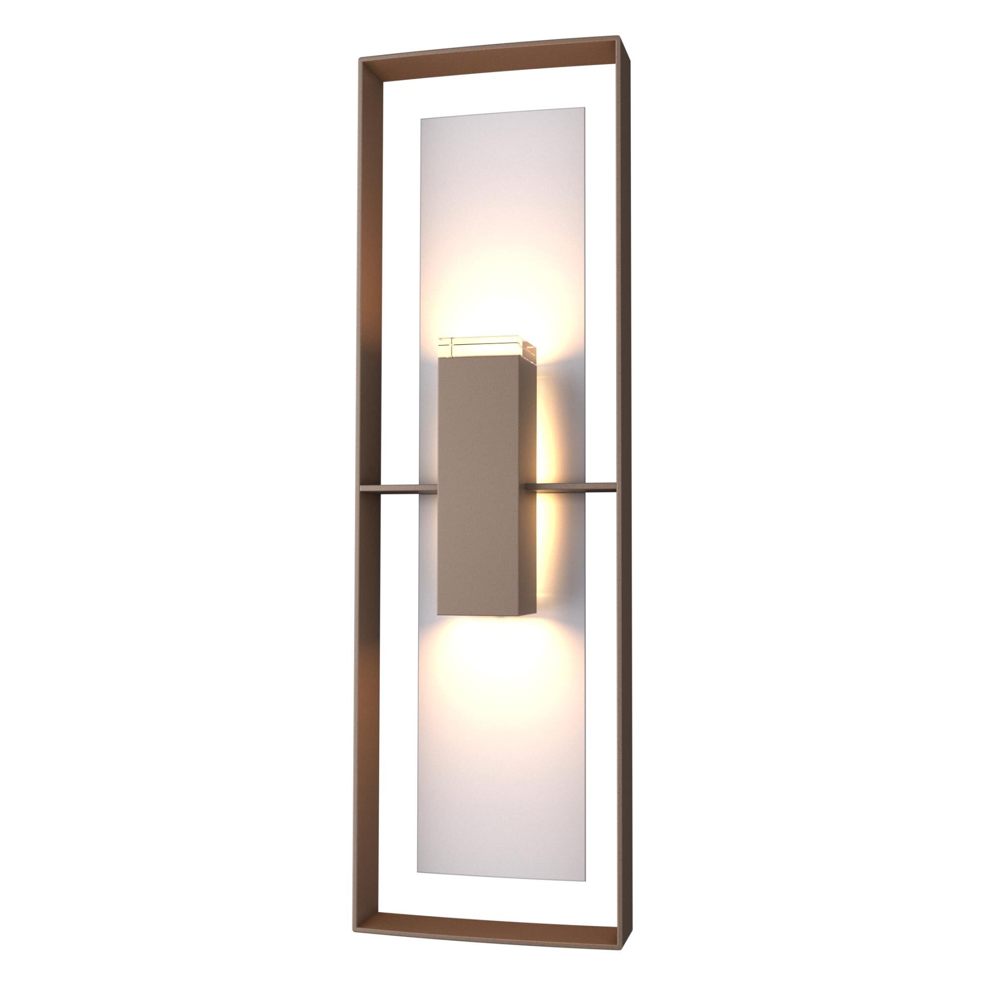 Shown in Coastal Bronze finish and Clear glass and Coastal Burnished Steel accent