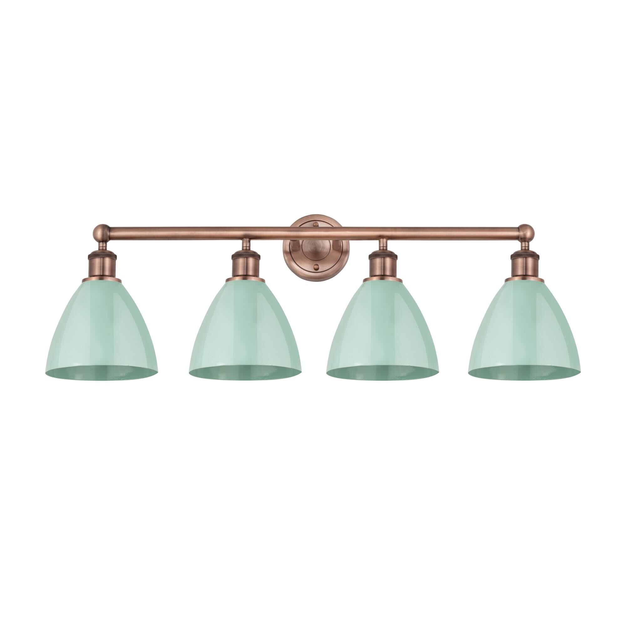 Shown in Antique Copper finish and Seafoam shade