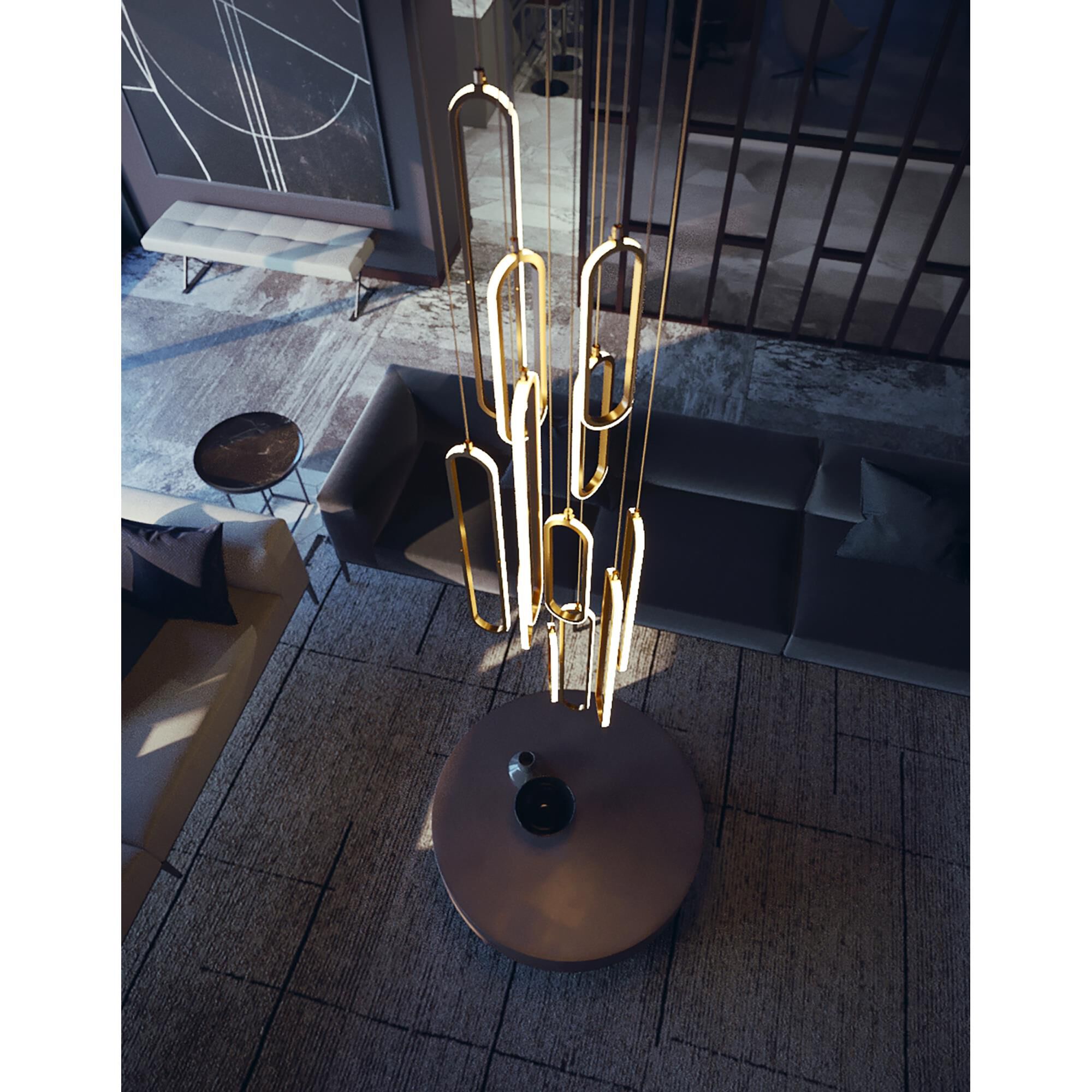 Shown in Gold finish and Gold shade