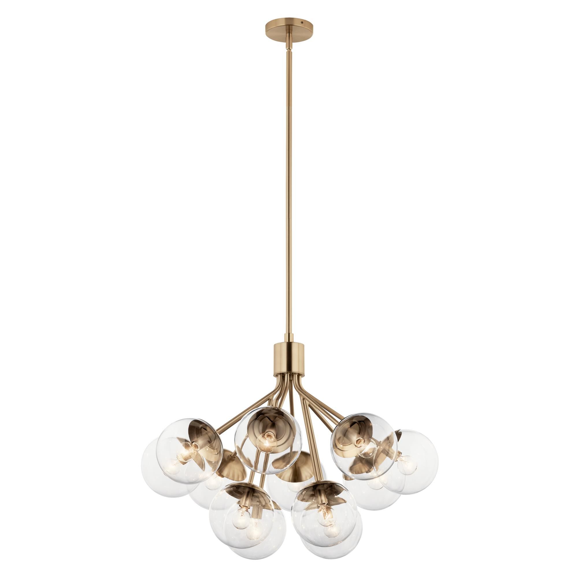 Shown in Champagne Bronze finish and Clear glass