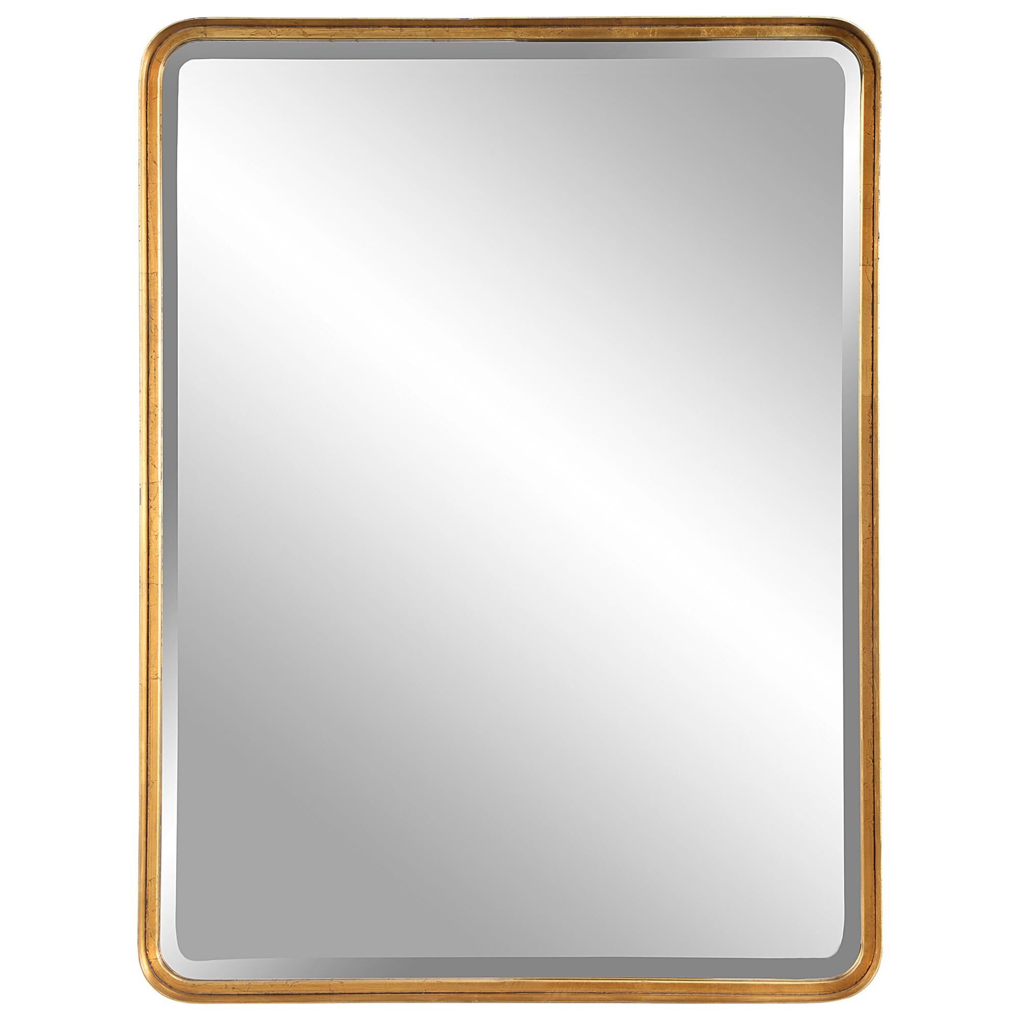 Shown in This Mirror Features A Deep Metal Band Surrounding An Offset Inner Ledge Finished In A Lightly Antiq finish