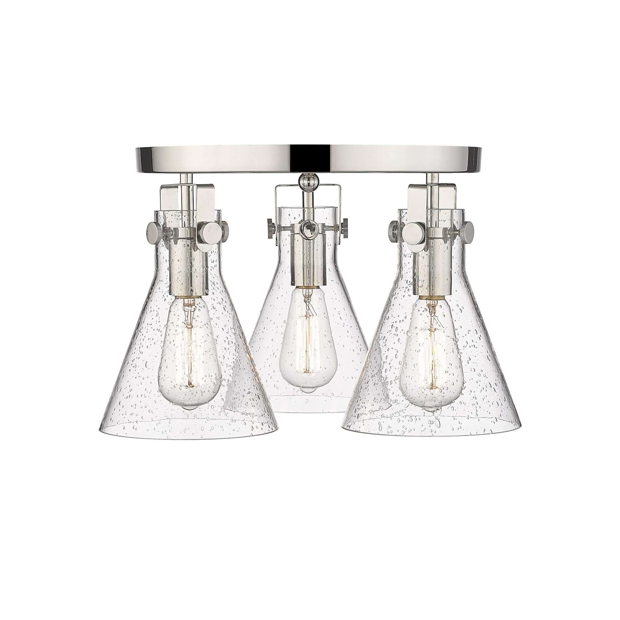 Shown in Polished Nickel finish and Seedy glass