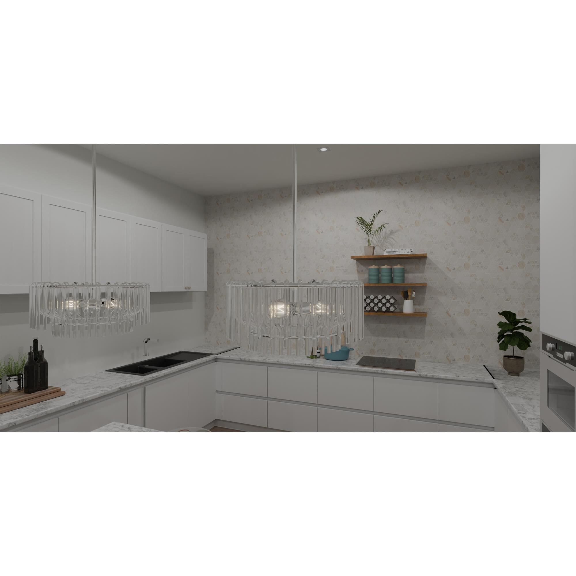 Shown in Polished Chrome finish and Clear glass