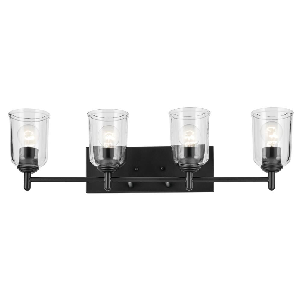 Shown in Black finish and Clear glass