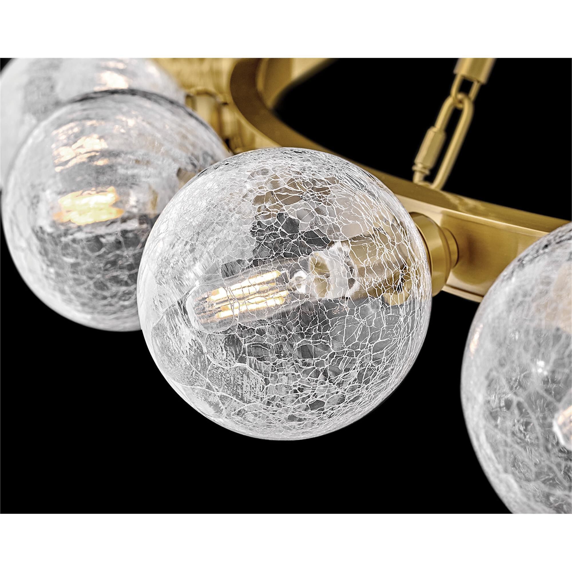 Shown in Lacquered Brass finish and Crackle glass
