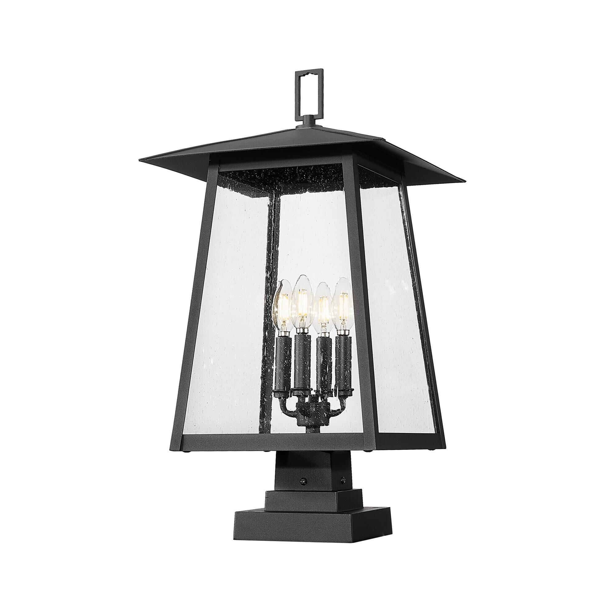 Shown in Black finish and Clear Seedy glass and Clear Seedy shade