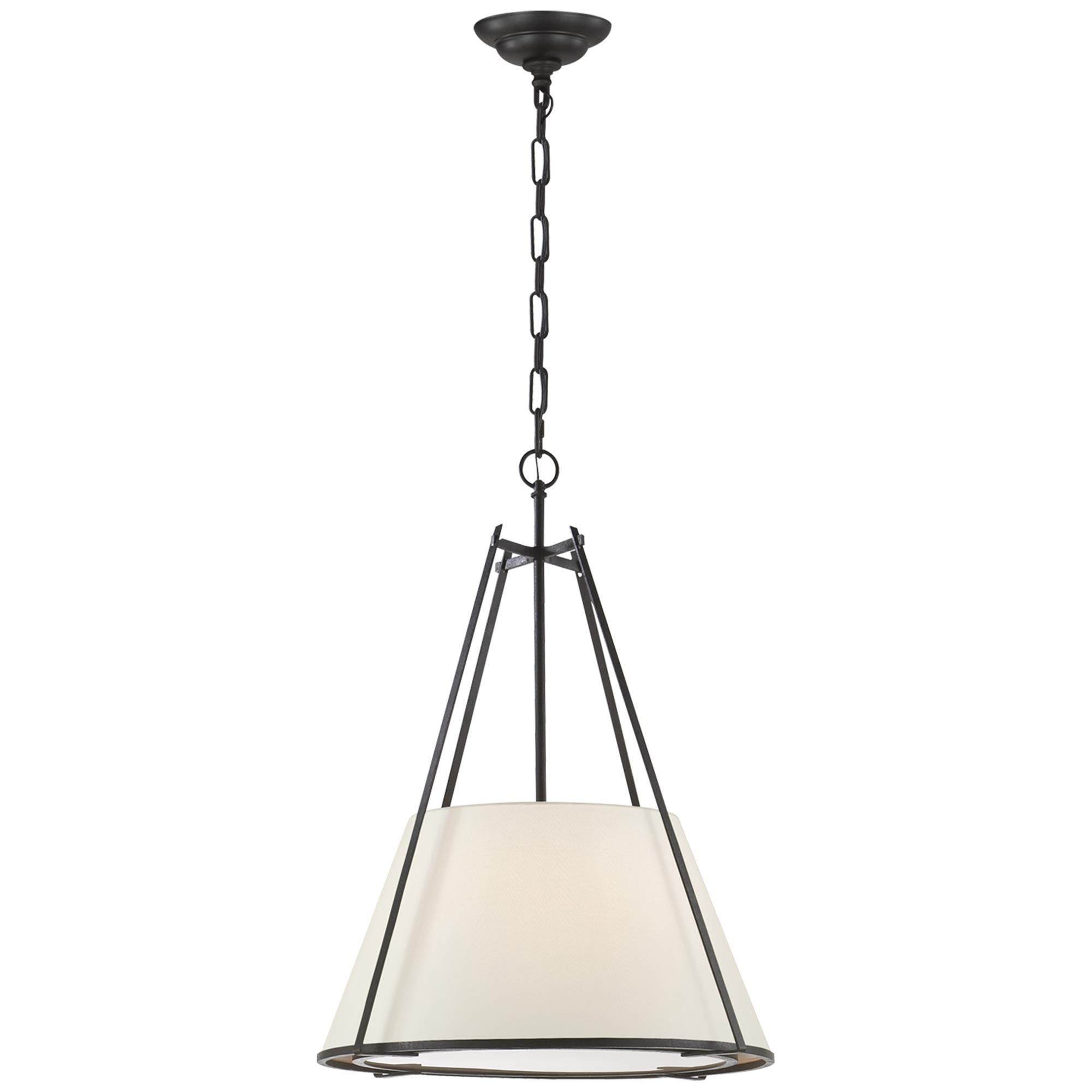 Shown in Blackened Rust finish and Linen shade