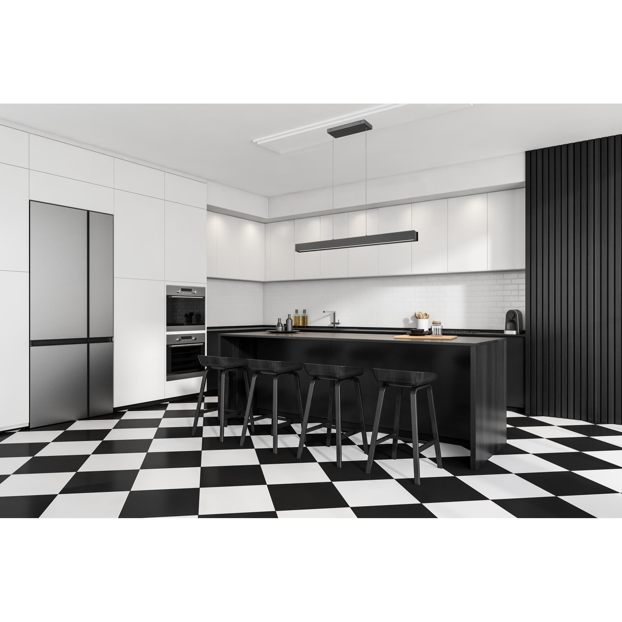 Shown in Matte Black finish and Frosted glass and Frosted shade