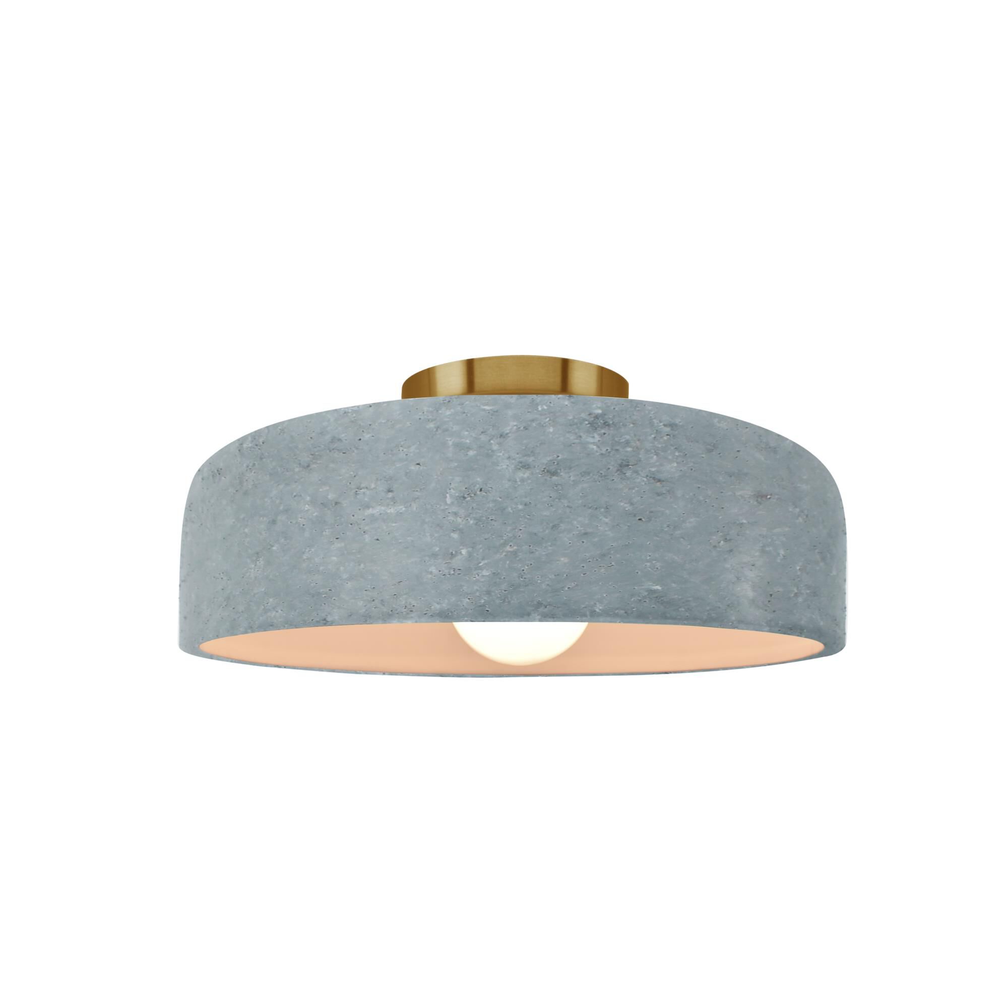 Shown in Brushed Brass finish and Concrete shade