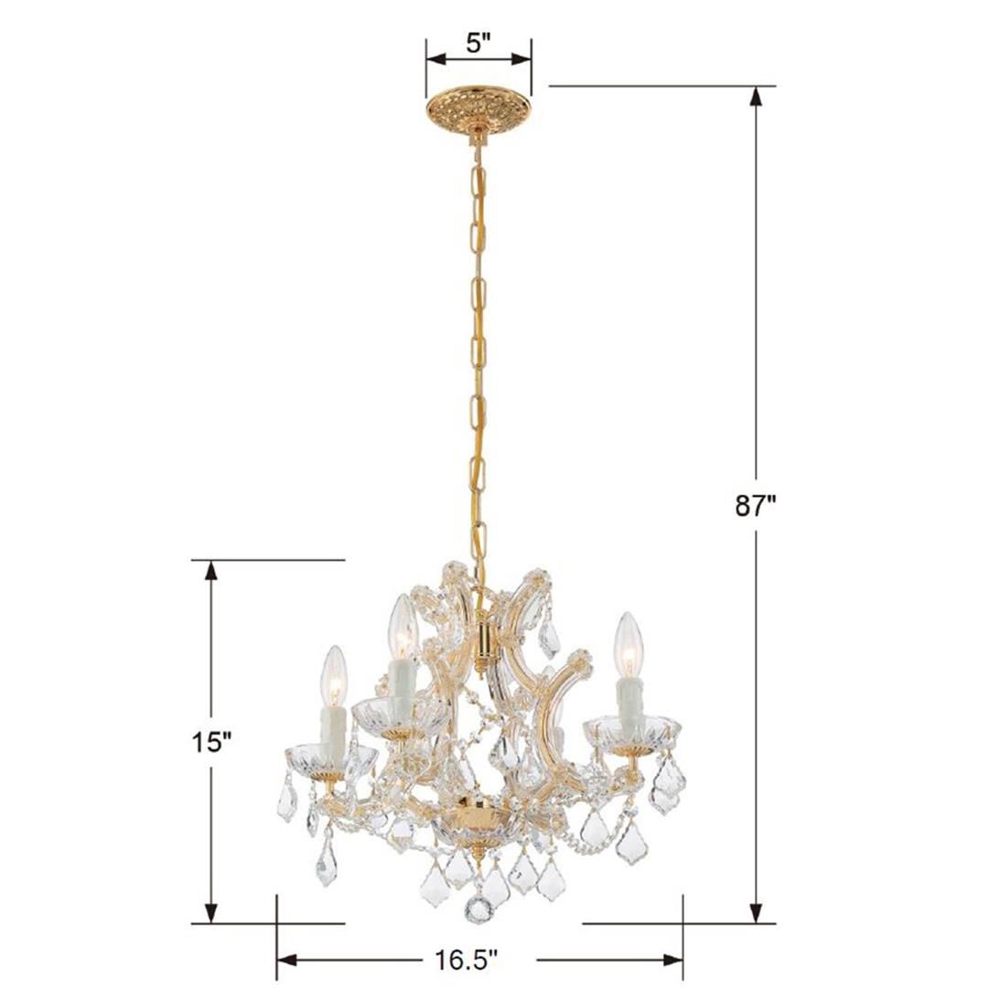 Maria Theresa 16 Inch 4 Light Mini Chandelier by Crystorama