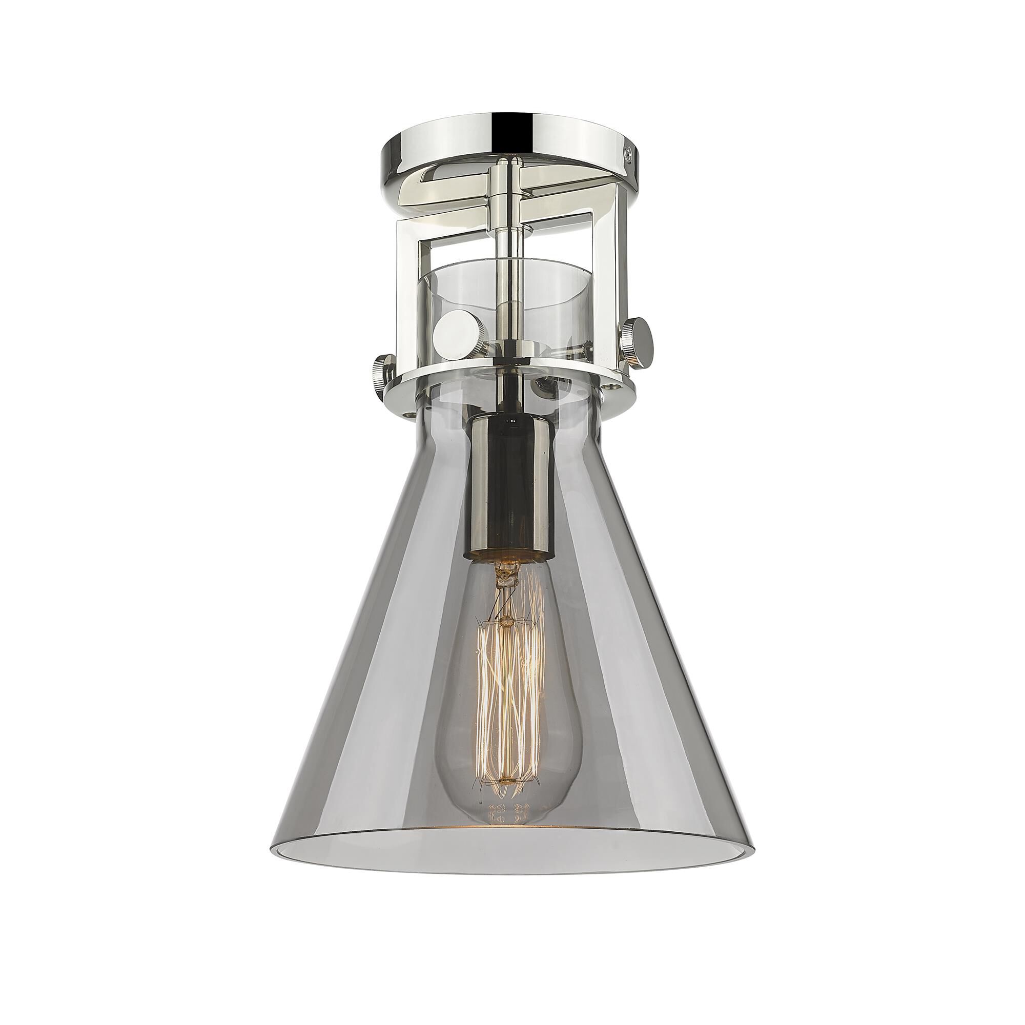 Shown in Polished Nickel finish and Plated Smoke glass