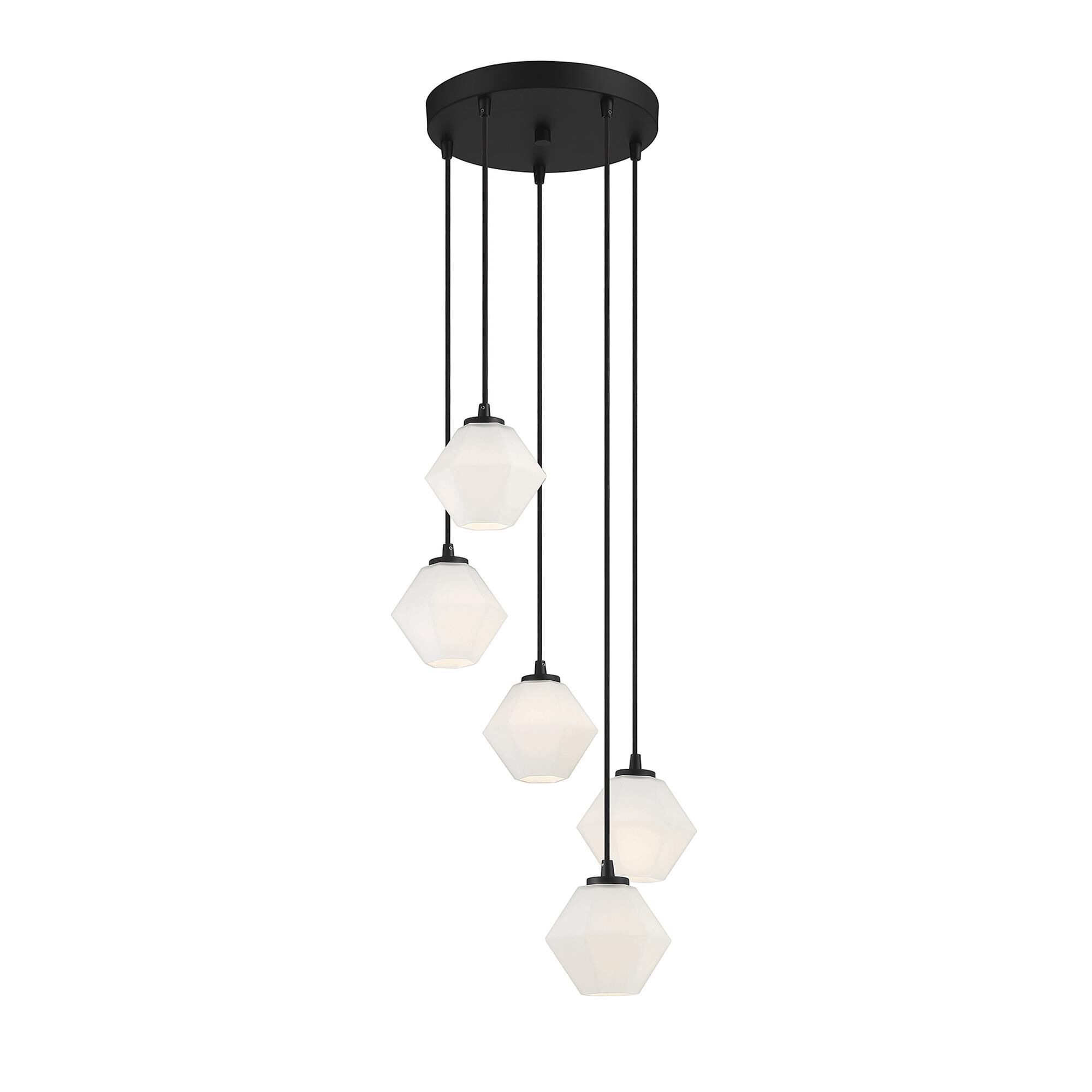 Shown in Matte Black finish and White glass