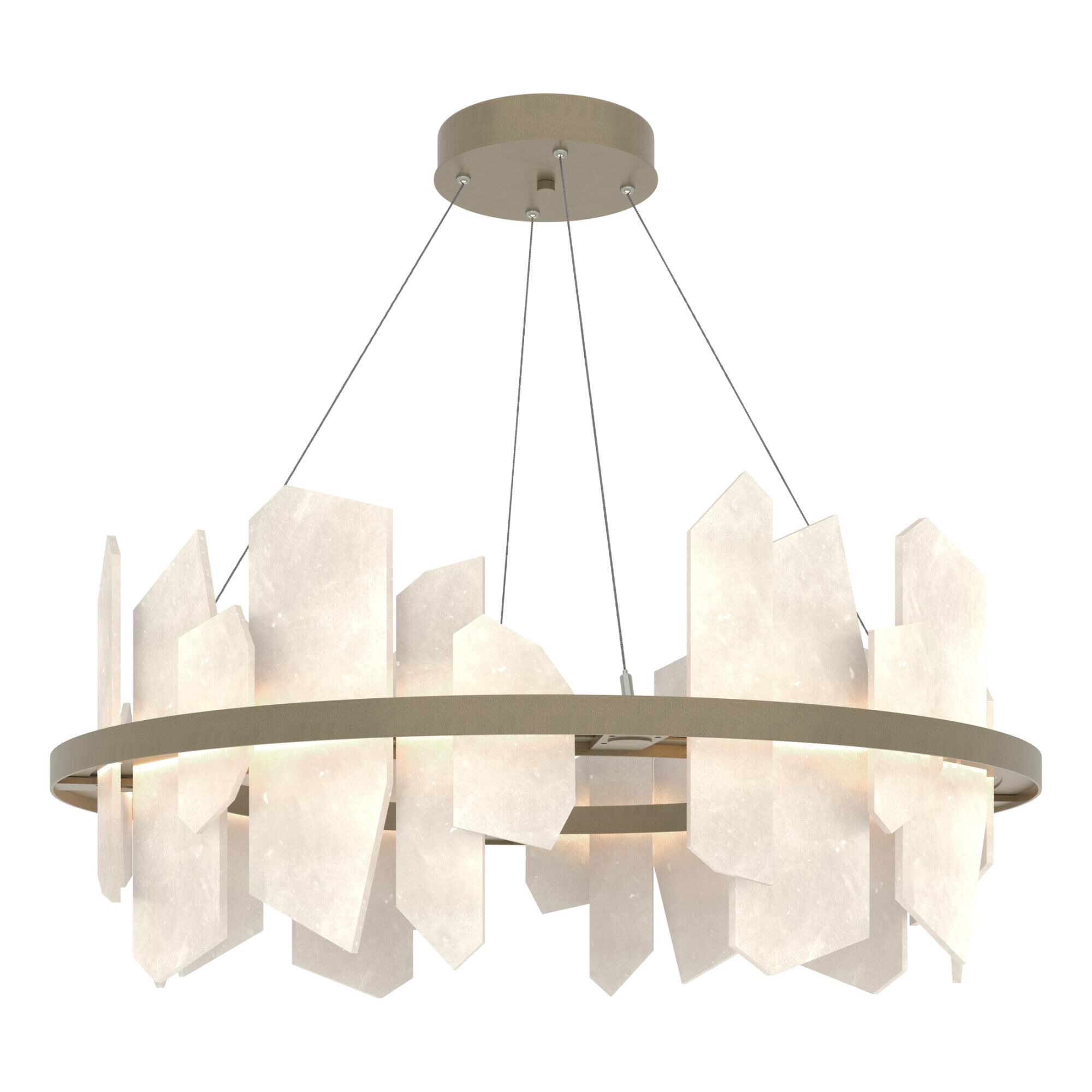 Shown in Soft Gold finish and Alabaster glass