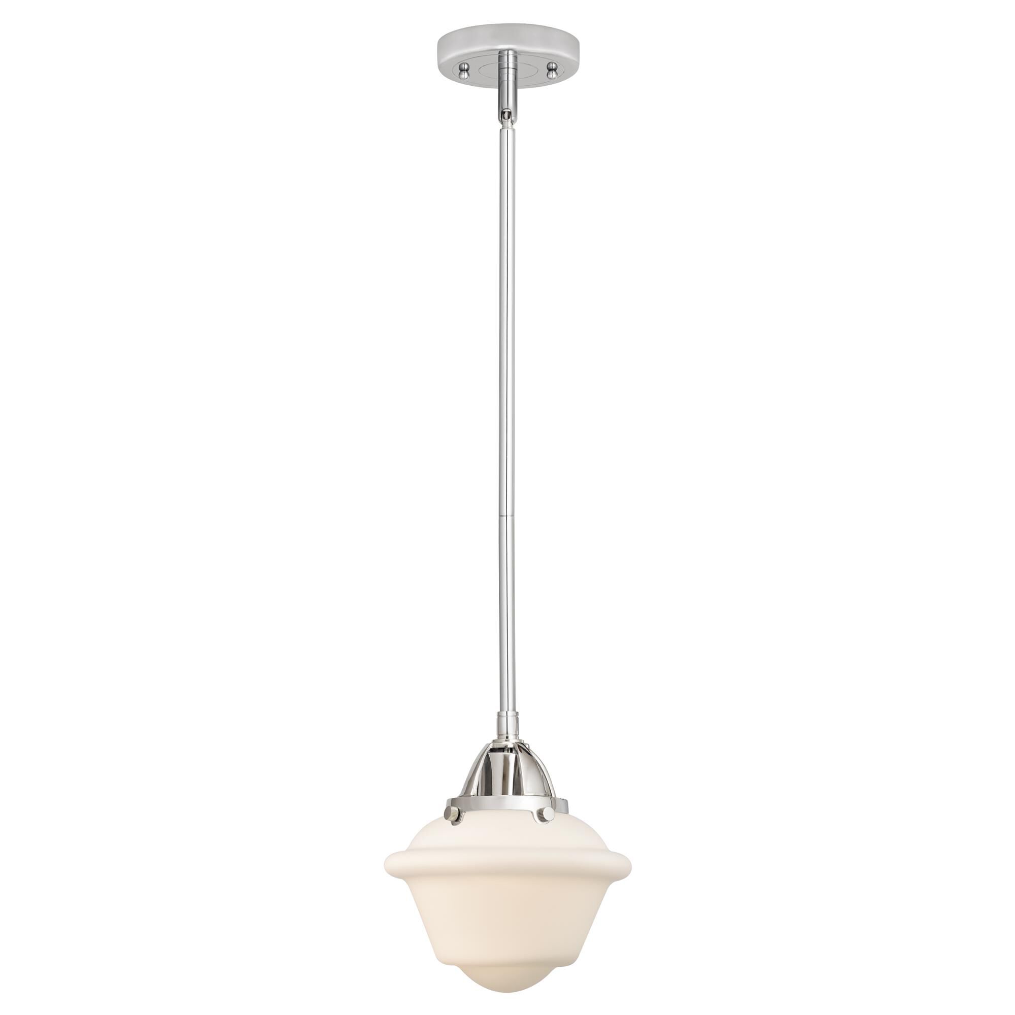 Shown in Polished Chrome finish and Matte White Cased Small Oxford glass and No Shade shade