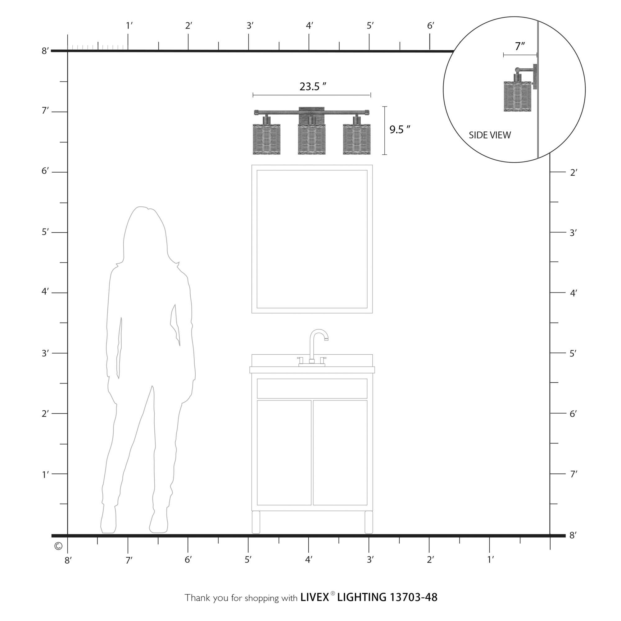 Weavington 24 Inch Bath Vanity Light by Livex Lighting