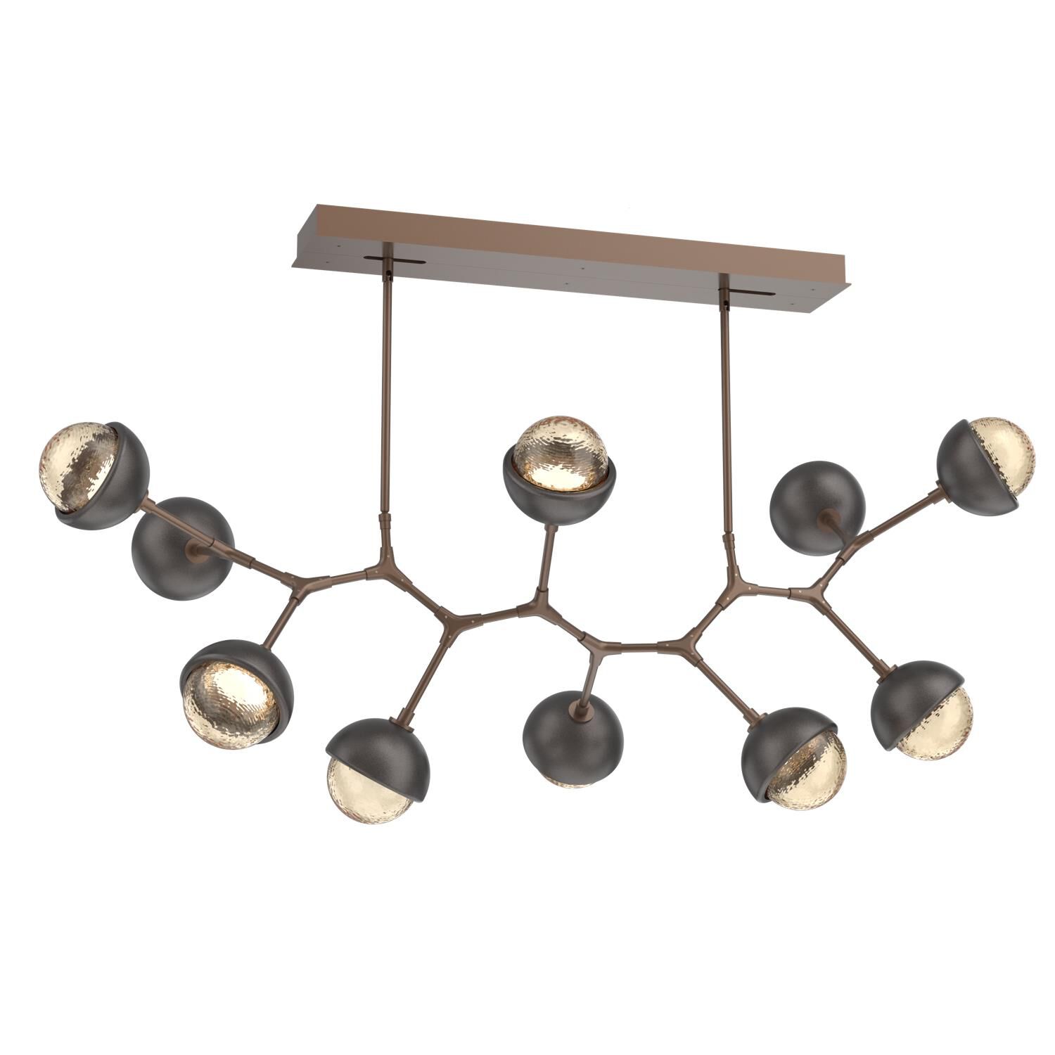 Shown in Burnished Bronze finish and Amber glass and Graphite accent