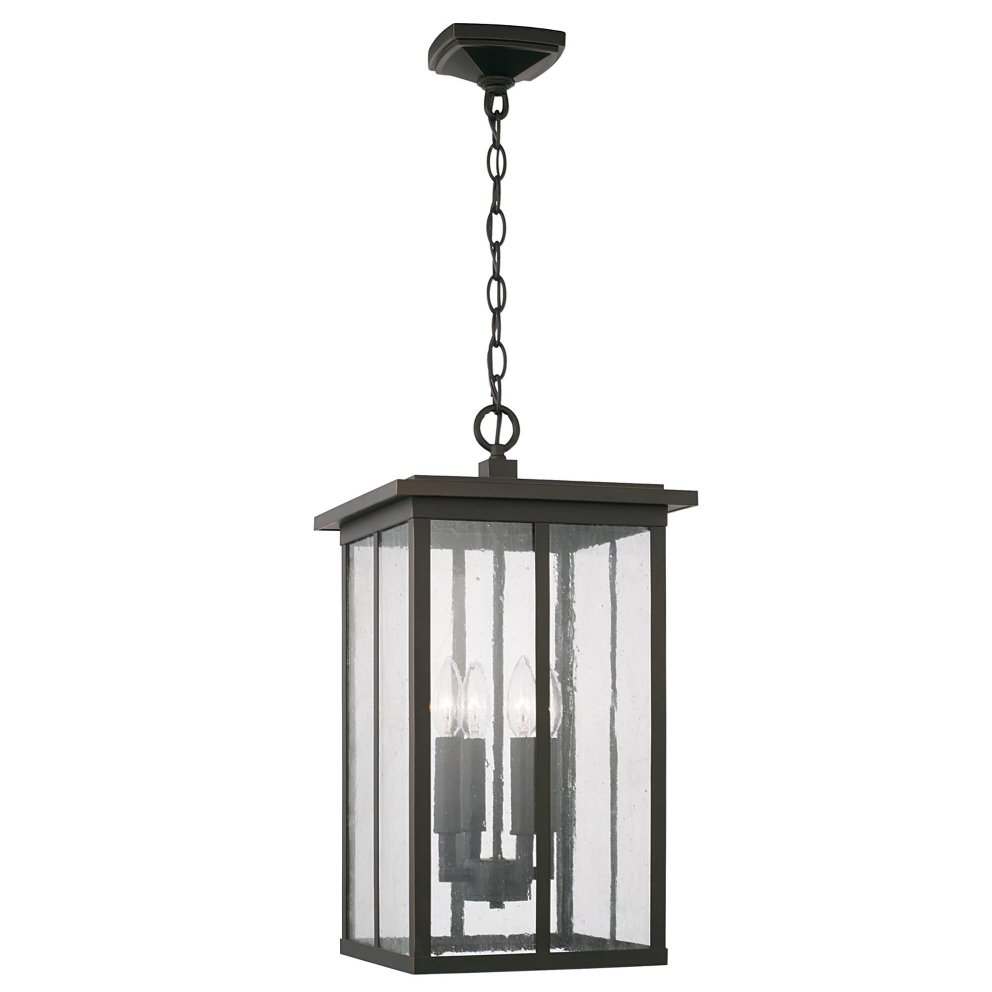 Shown in Oiled Bronze finish and Antiqued glass