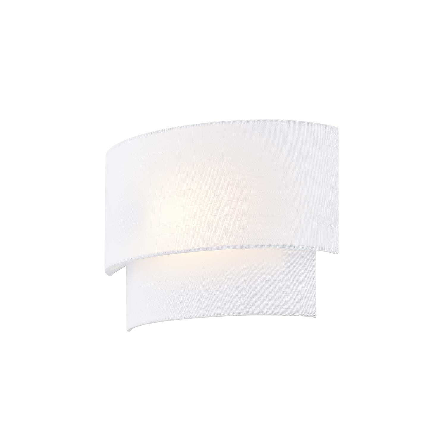 Shown in White finish and White Woven Fabric shade