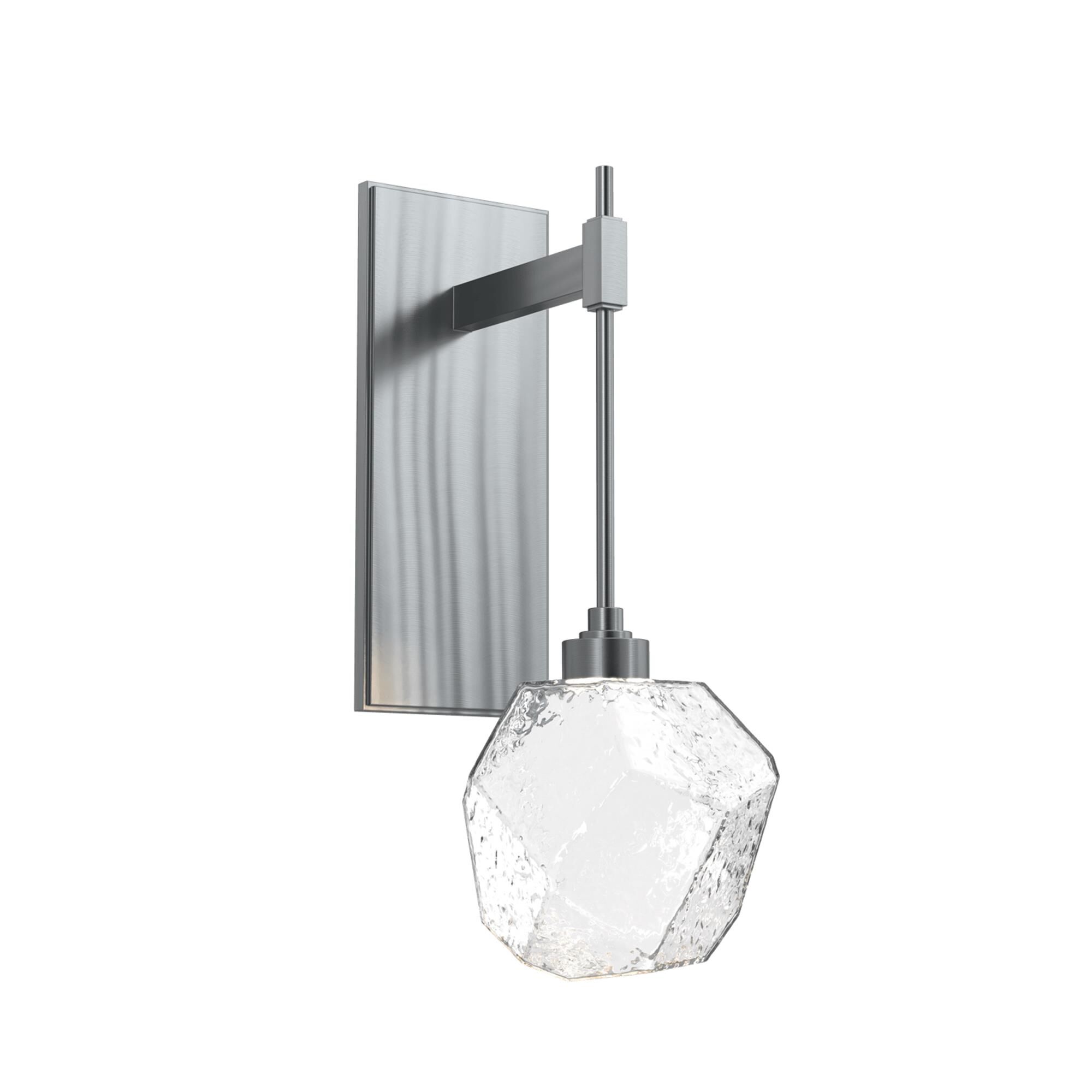 Shown in Classic Silver finish and Blown Gem Clear glass